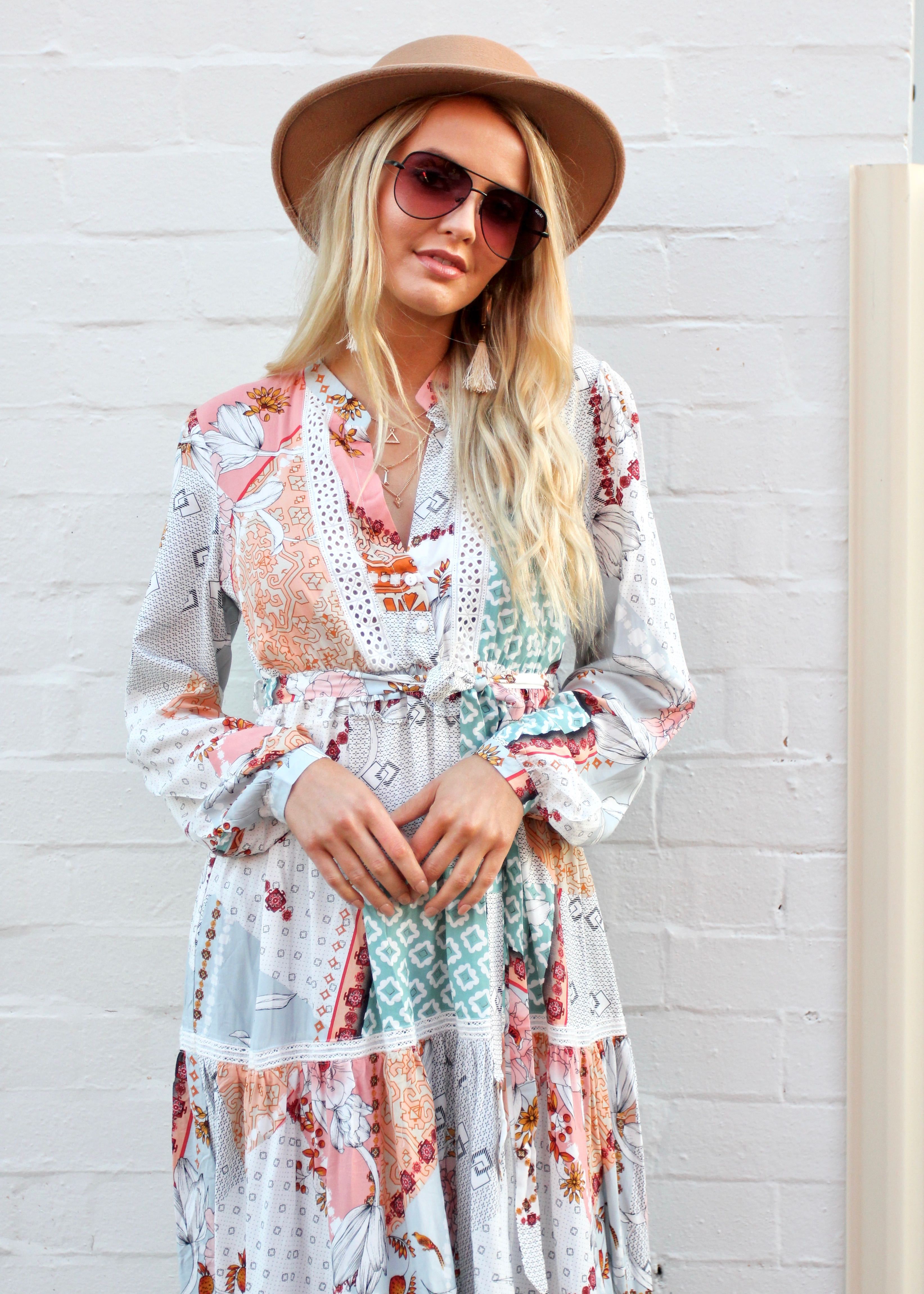 Freya Maxi Dress w/ Tie - Maisie