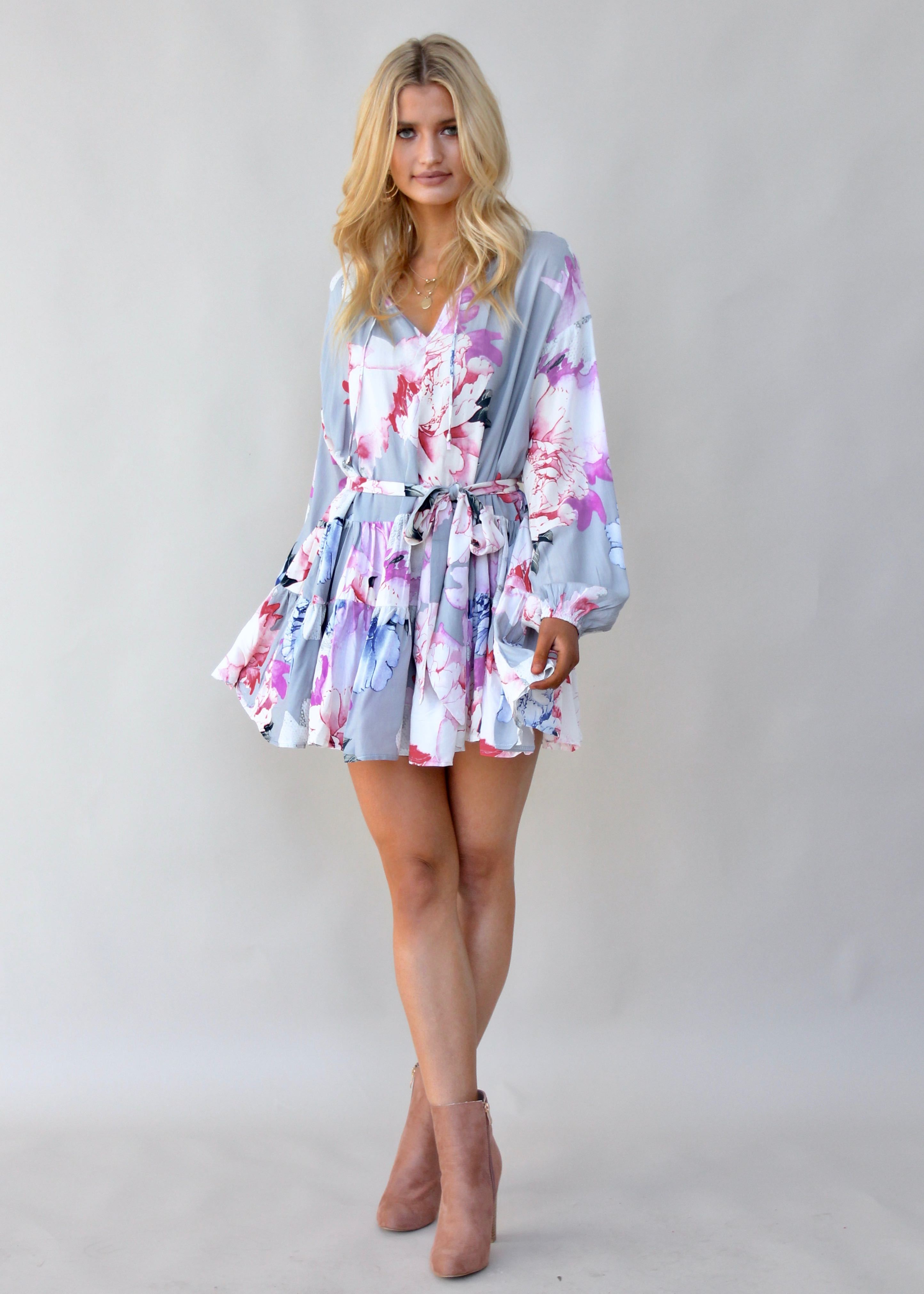 Nika Swing Dress w/ Tie - Le Fleur