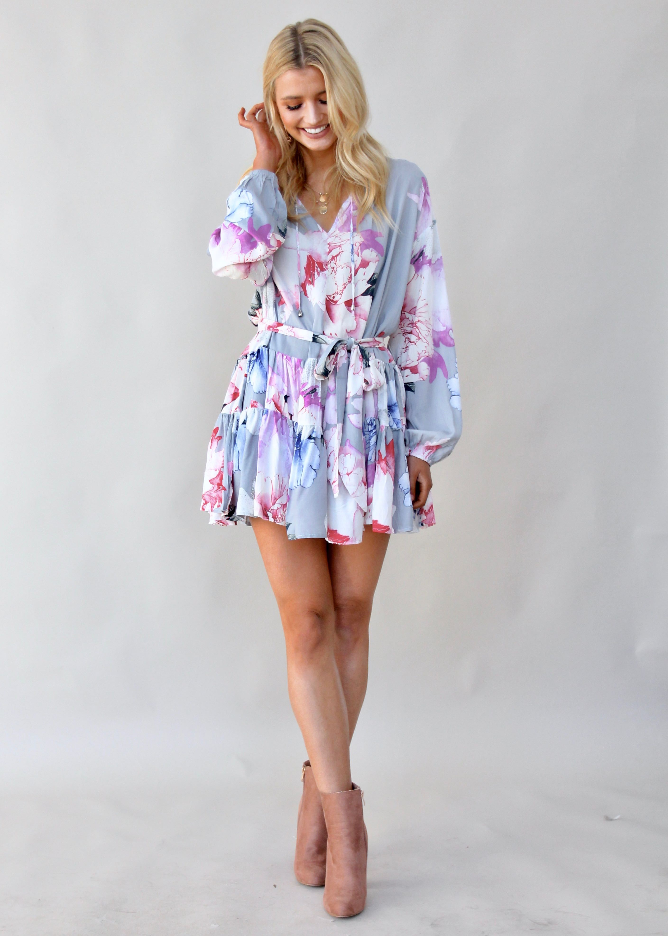 Nika Swing Dress w/ Tie - Le Fleur