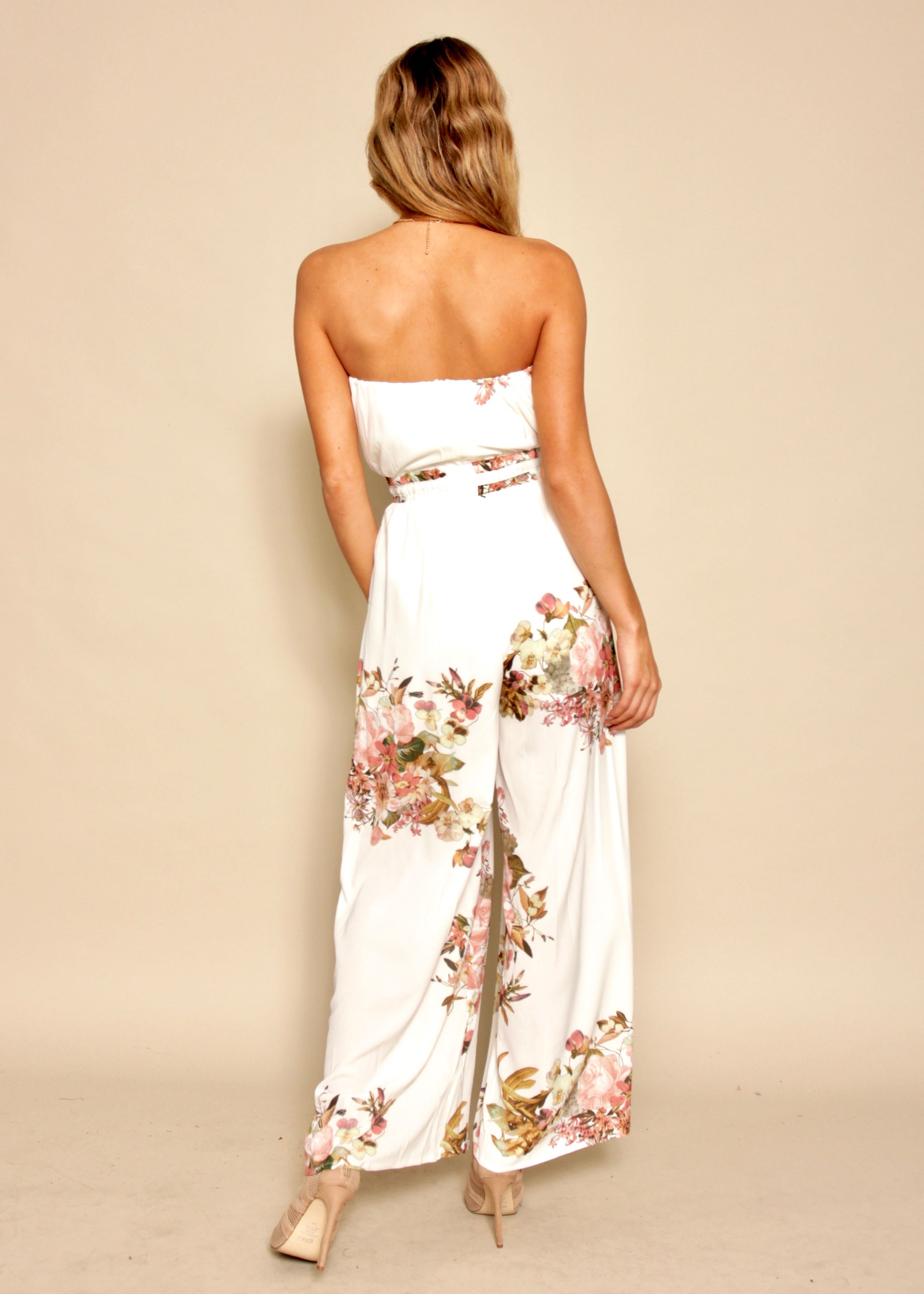 Luminous Love Strapless Pantsuit - Lillies