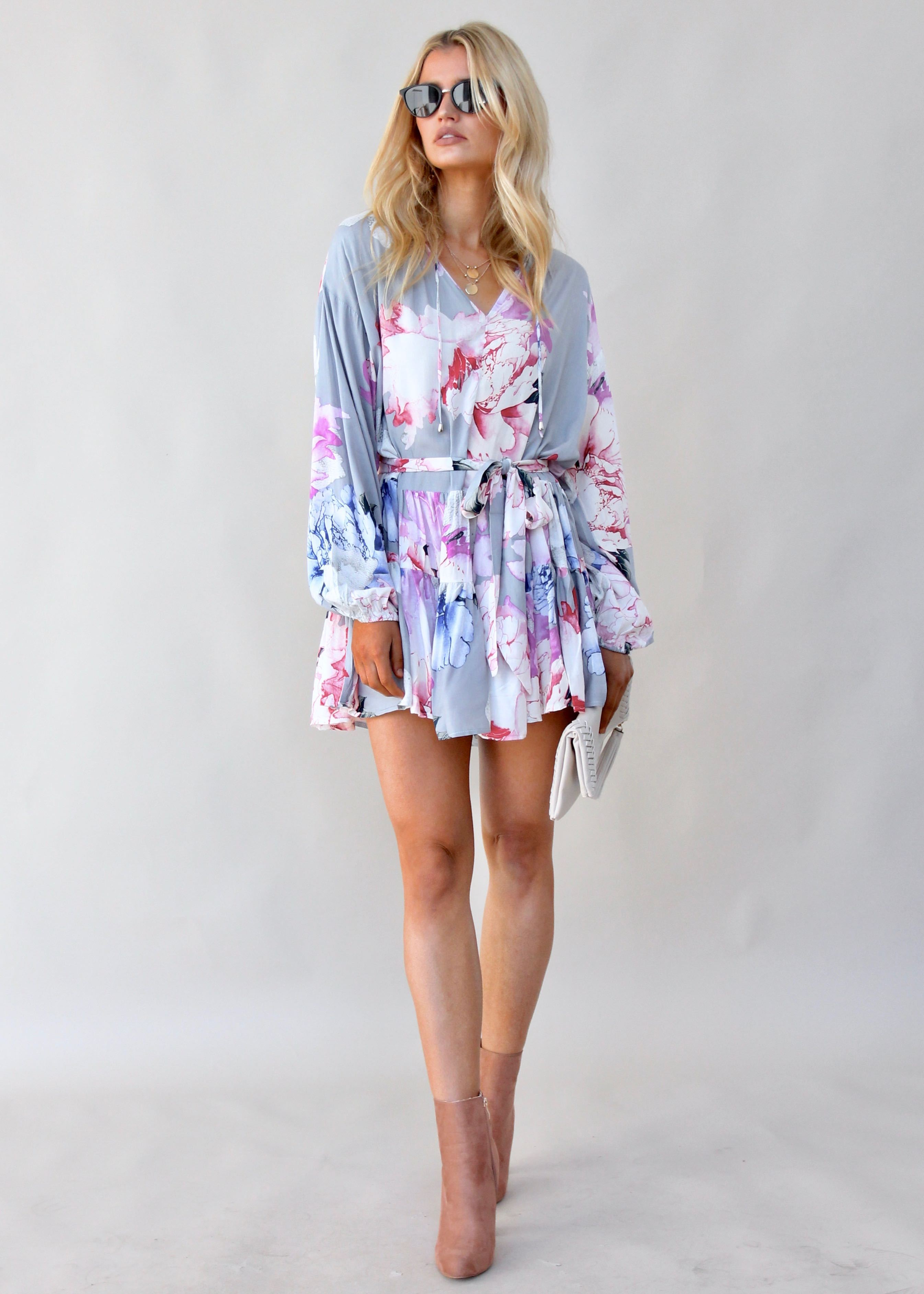 Nika Swing Dress w/ Tie - Le Fleur