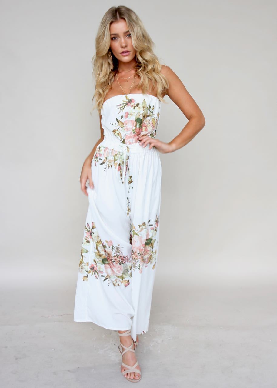 Luminous Love Strapless Pantsuit - Lillies