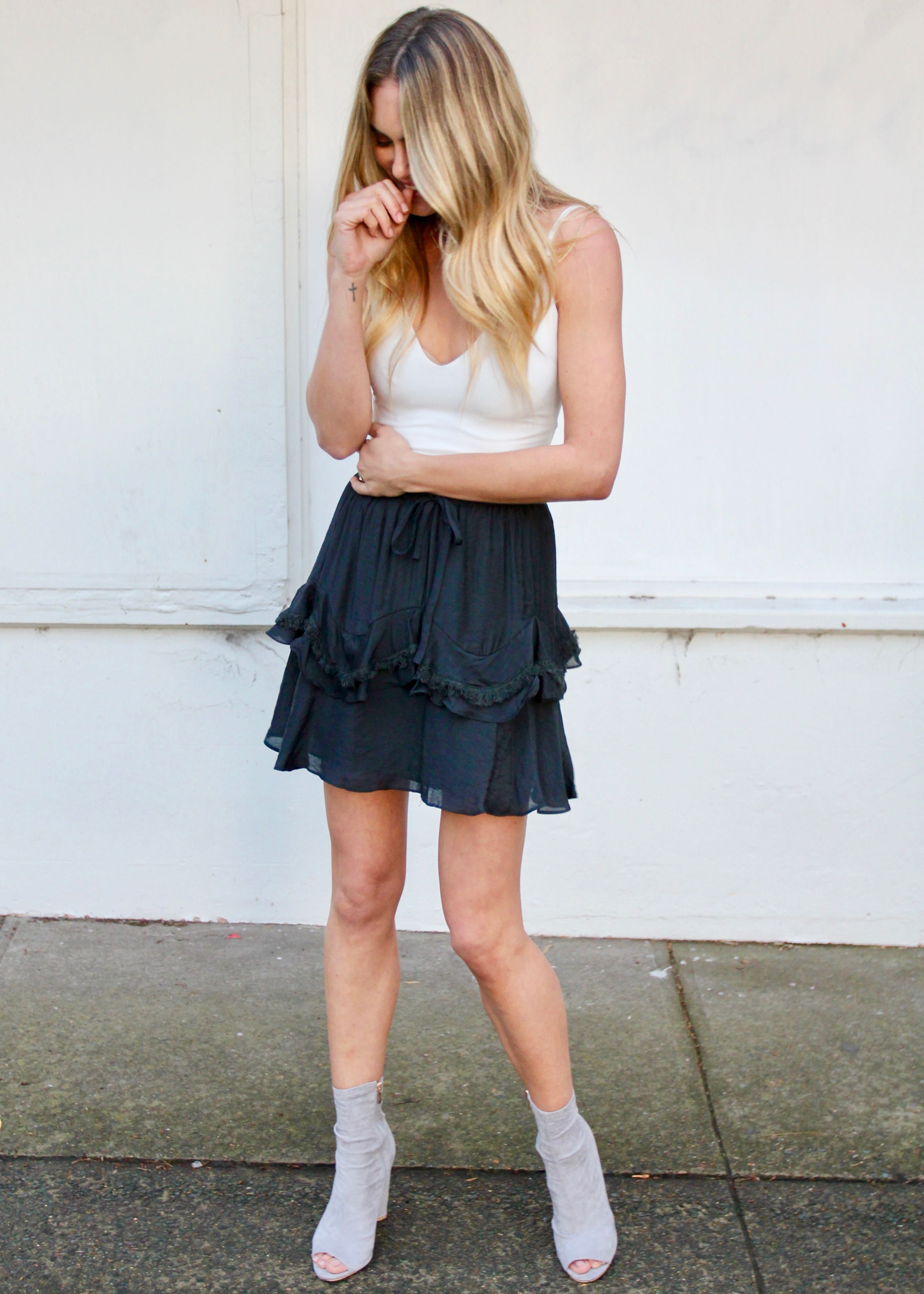 Glow Frill Skirt - Black