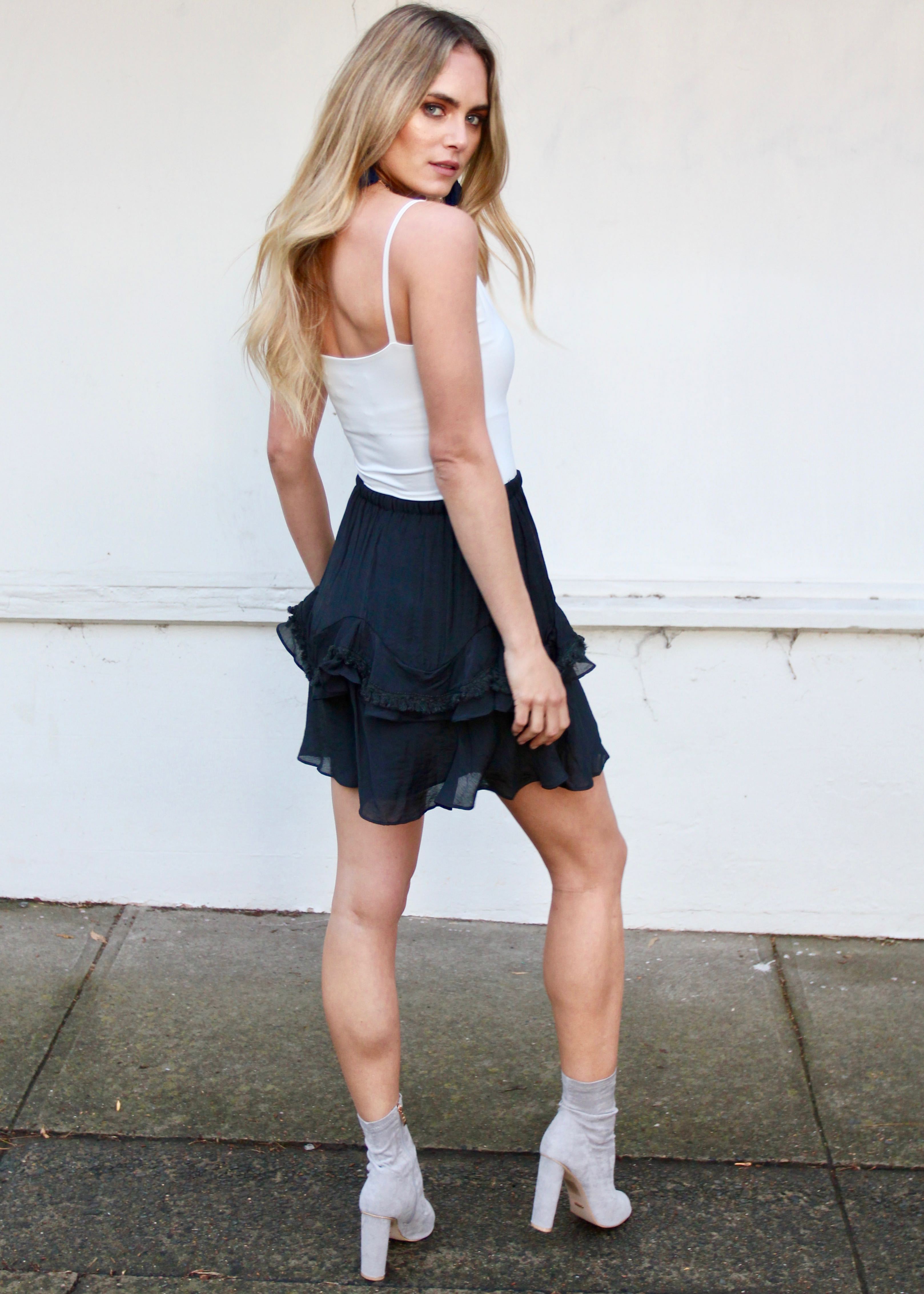 Glow Frill Skirt - Black