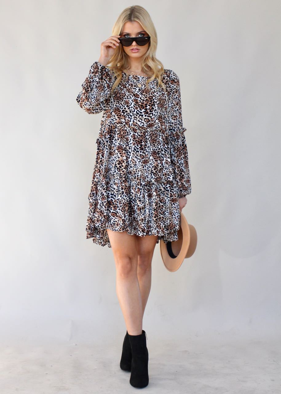 About Time Swing Dress - Leopard