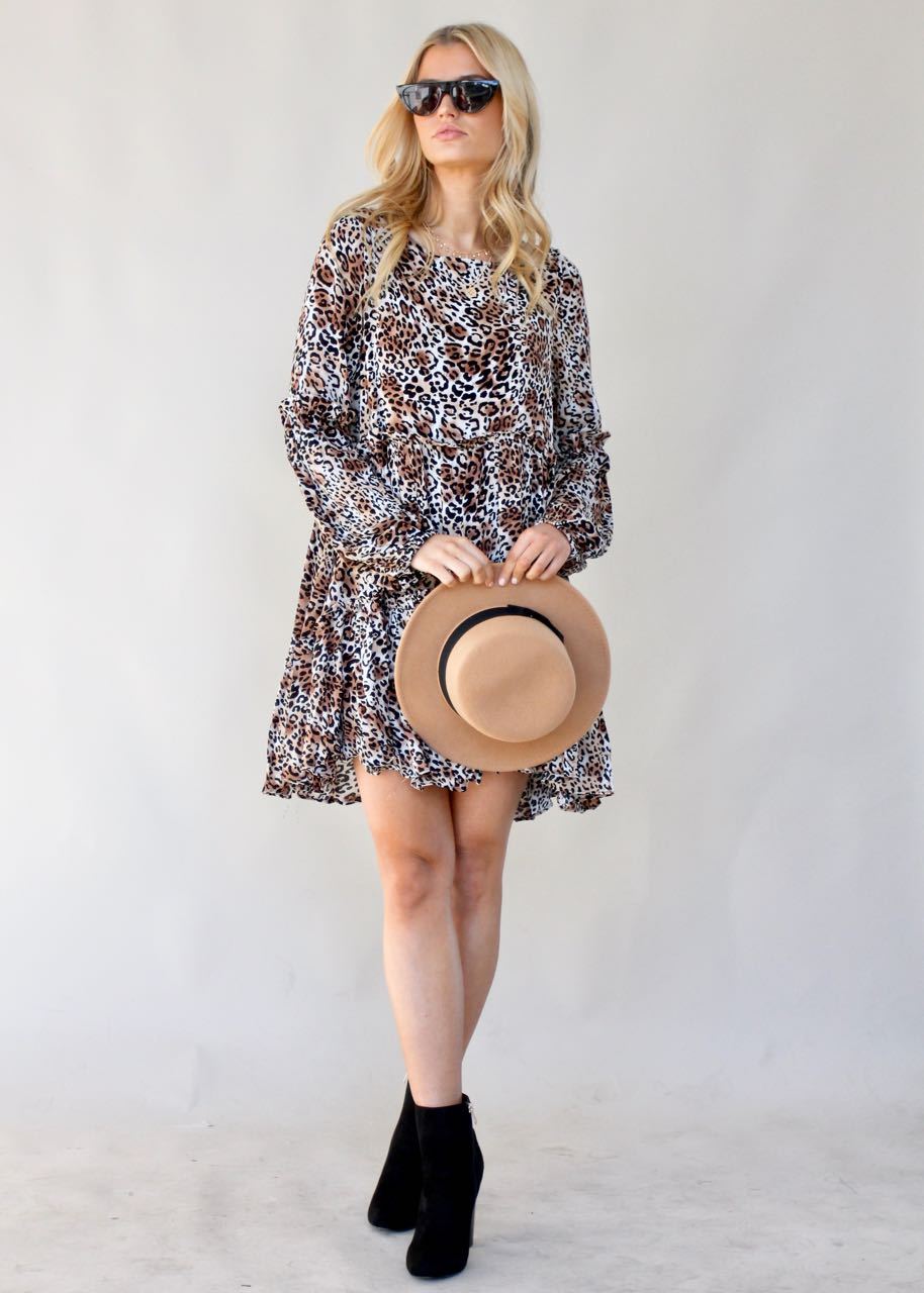 About Time Swing Dress - Leopard