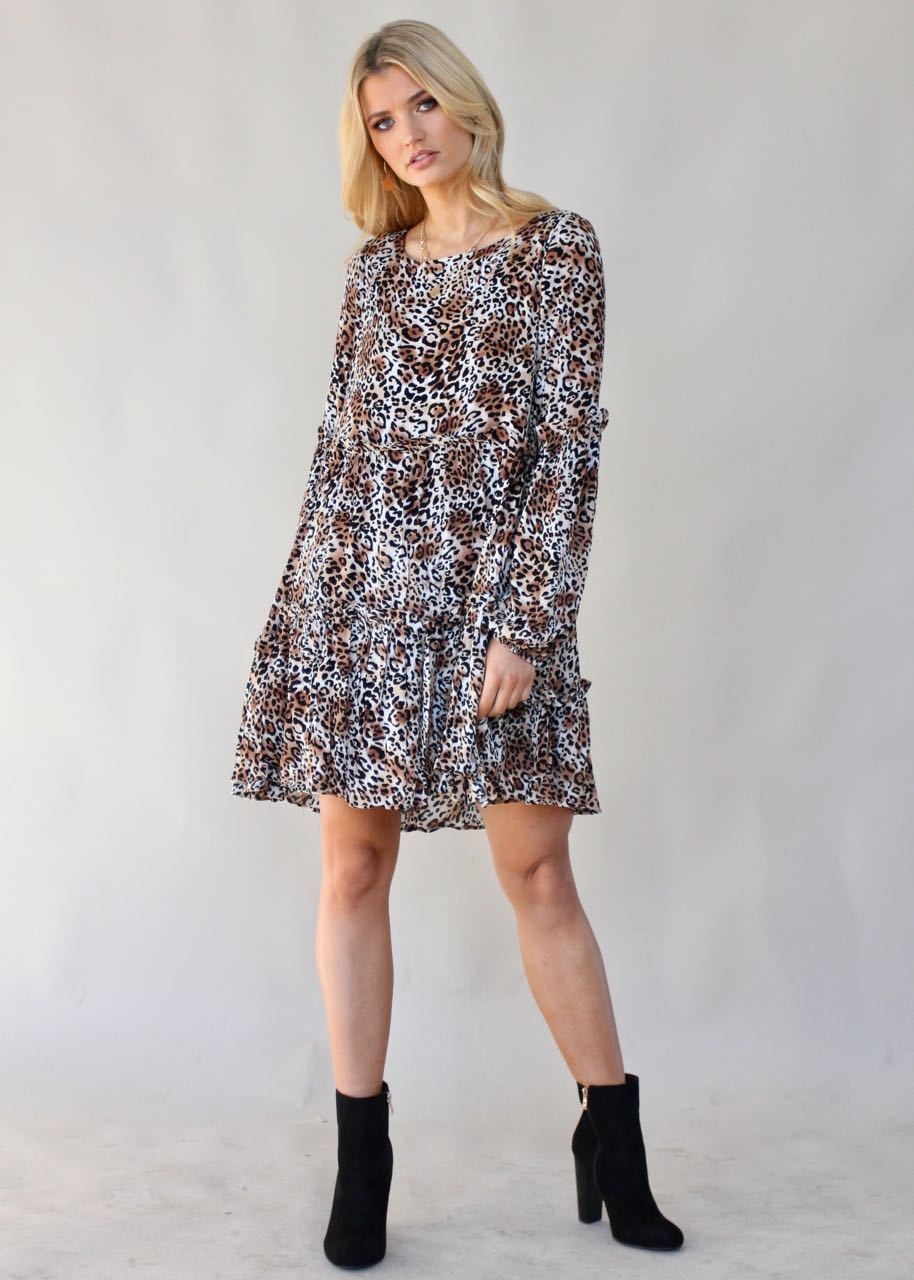 About Time Swing Dress - Leopard
