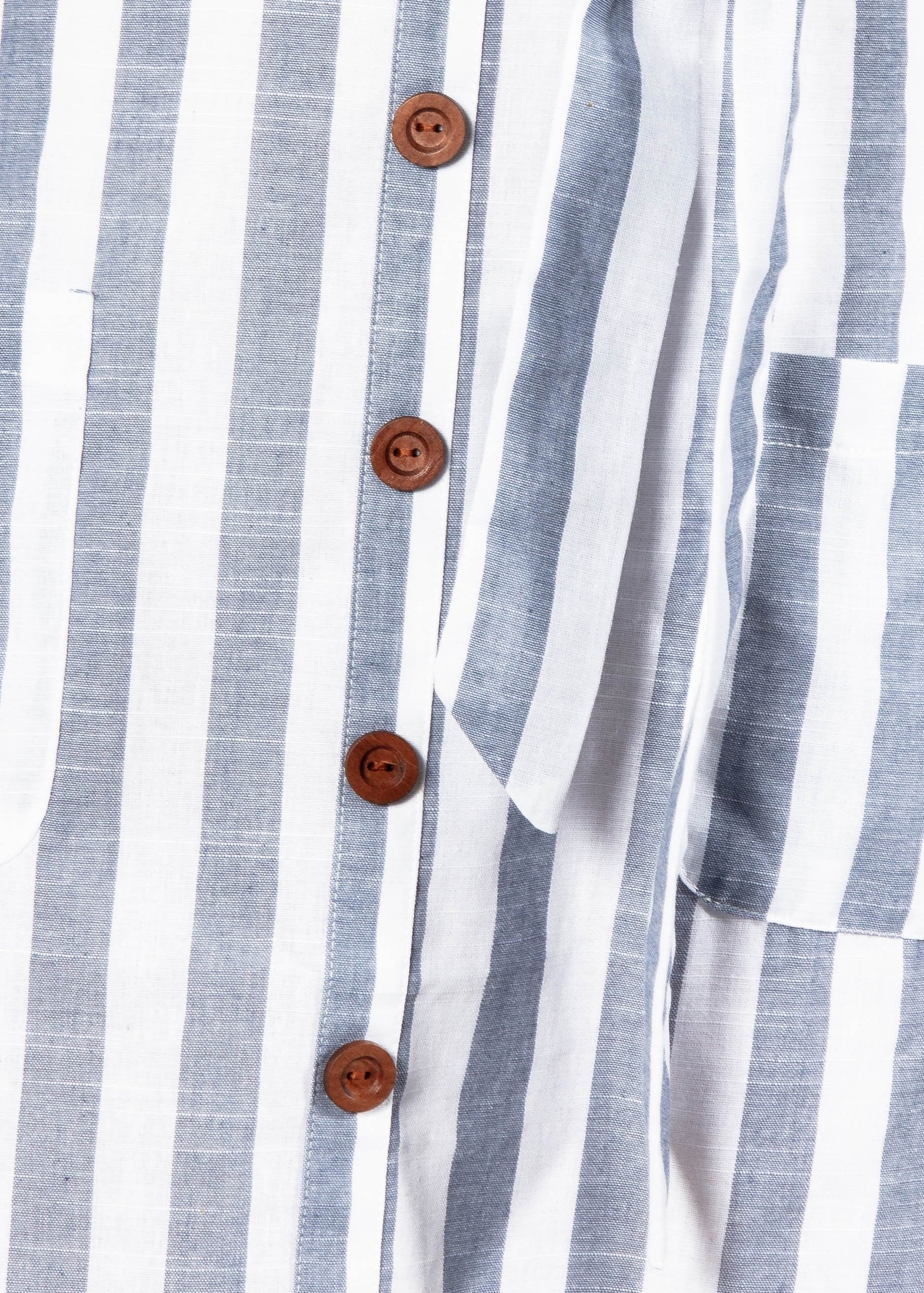 Reyna Dress w/ Tie - Blue Stripe