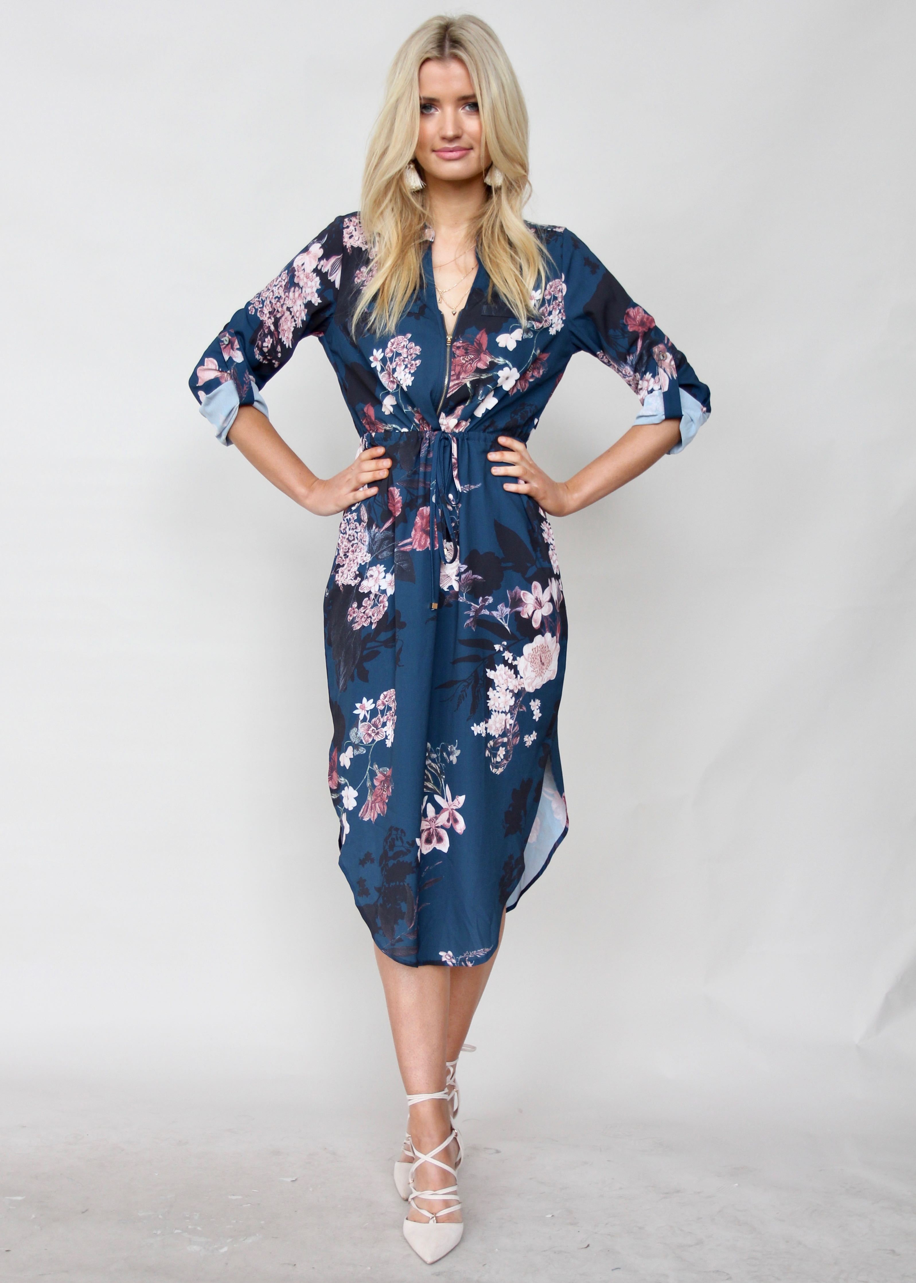 Let Me Lead Midi Dress - Midnight