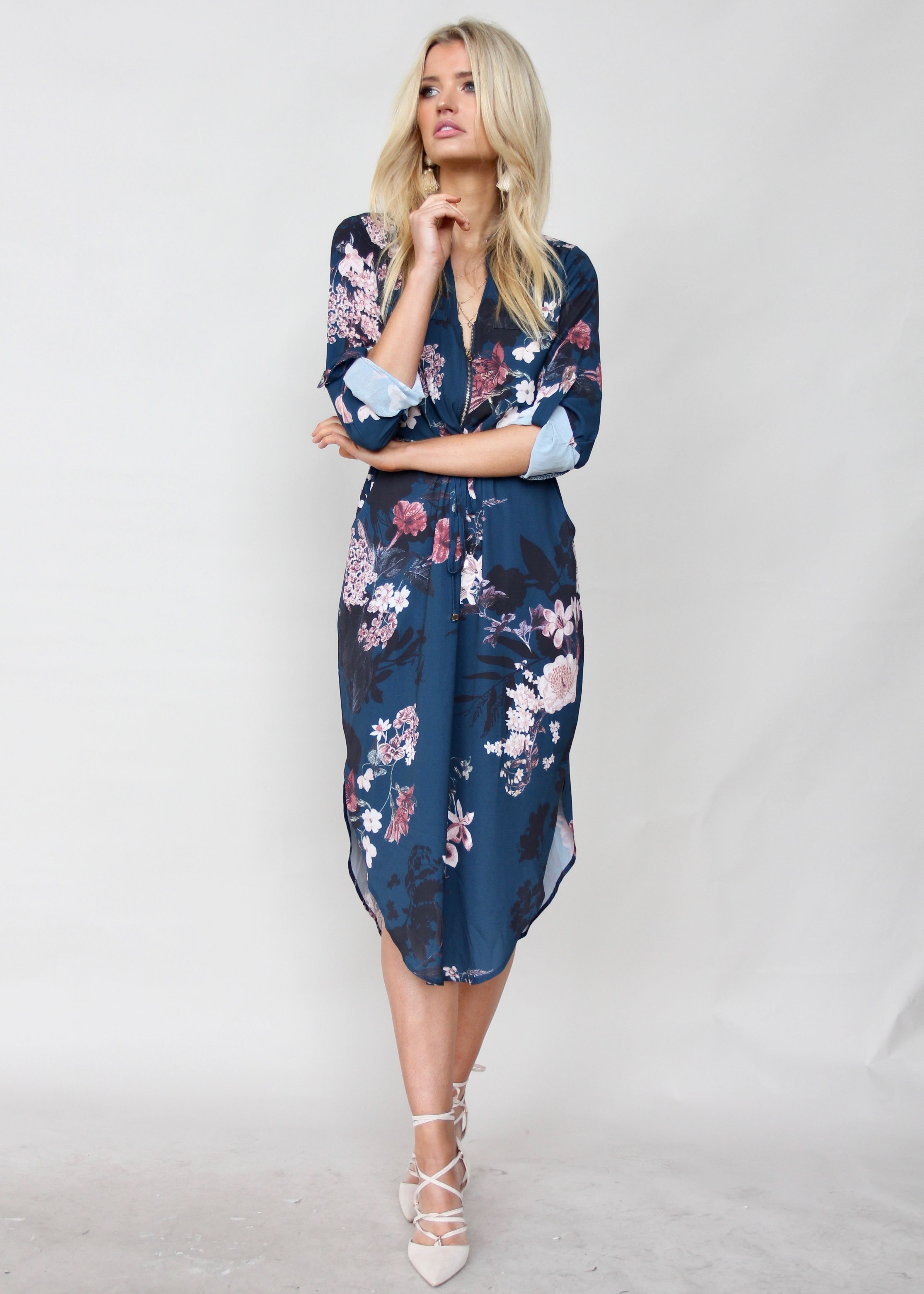 Let Me Lead Midi Dress - Midnight