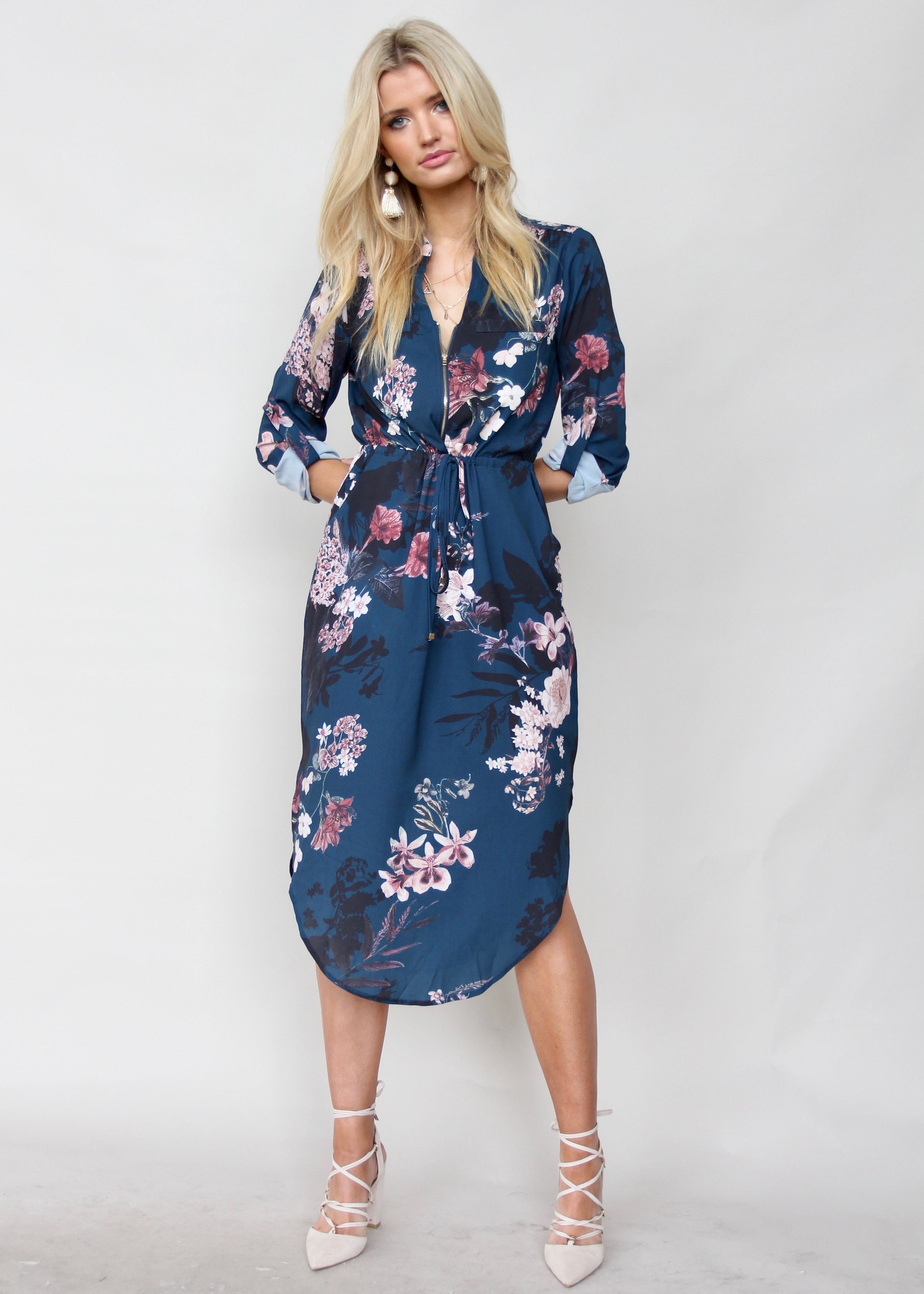 Let Me Lead Midi Dress - Midnight