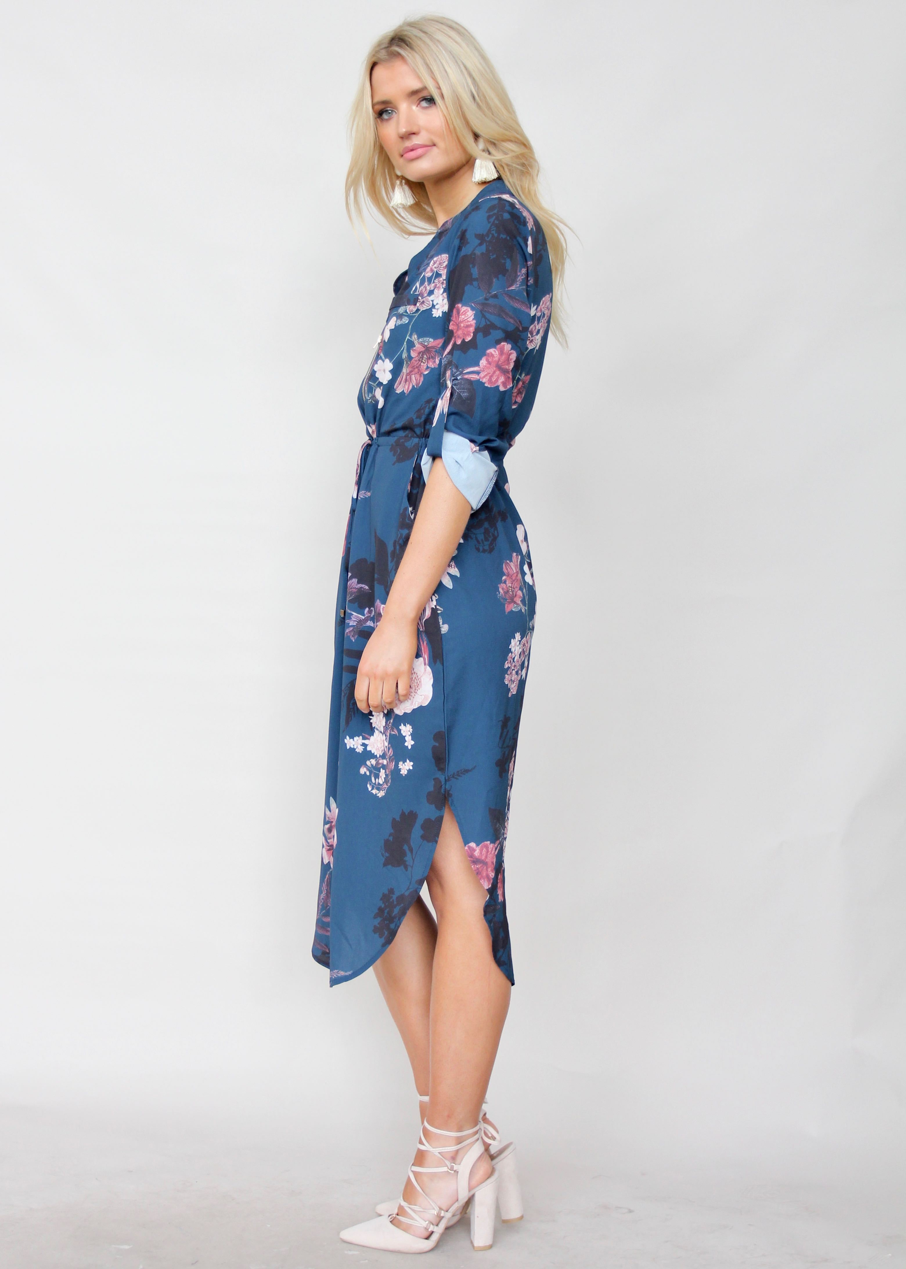 Let Me Lead Midi Dress - Midnight
