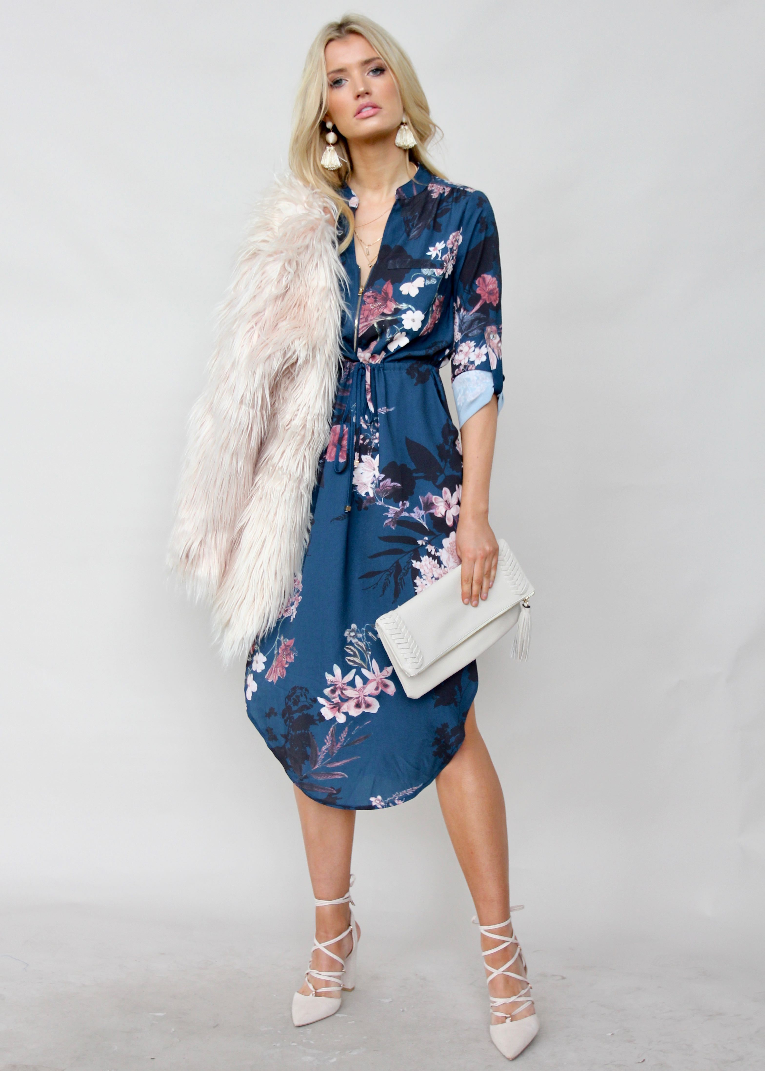 Let Me Lead Midi Dress - Midnight