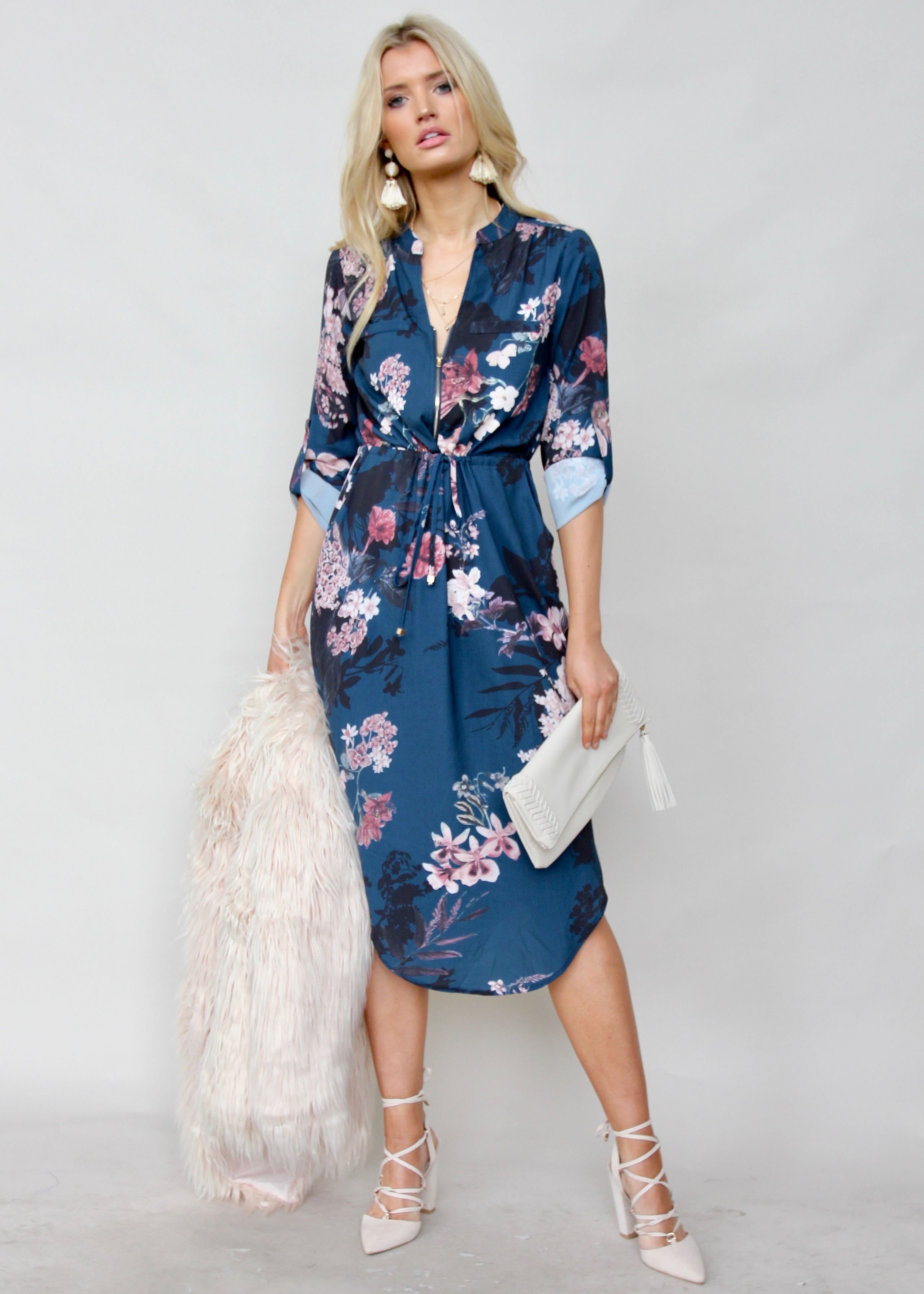 Let Me Lead Midi Dress - Midnight