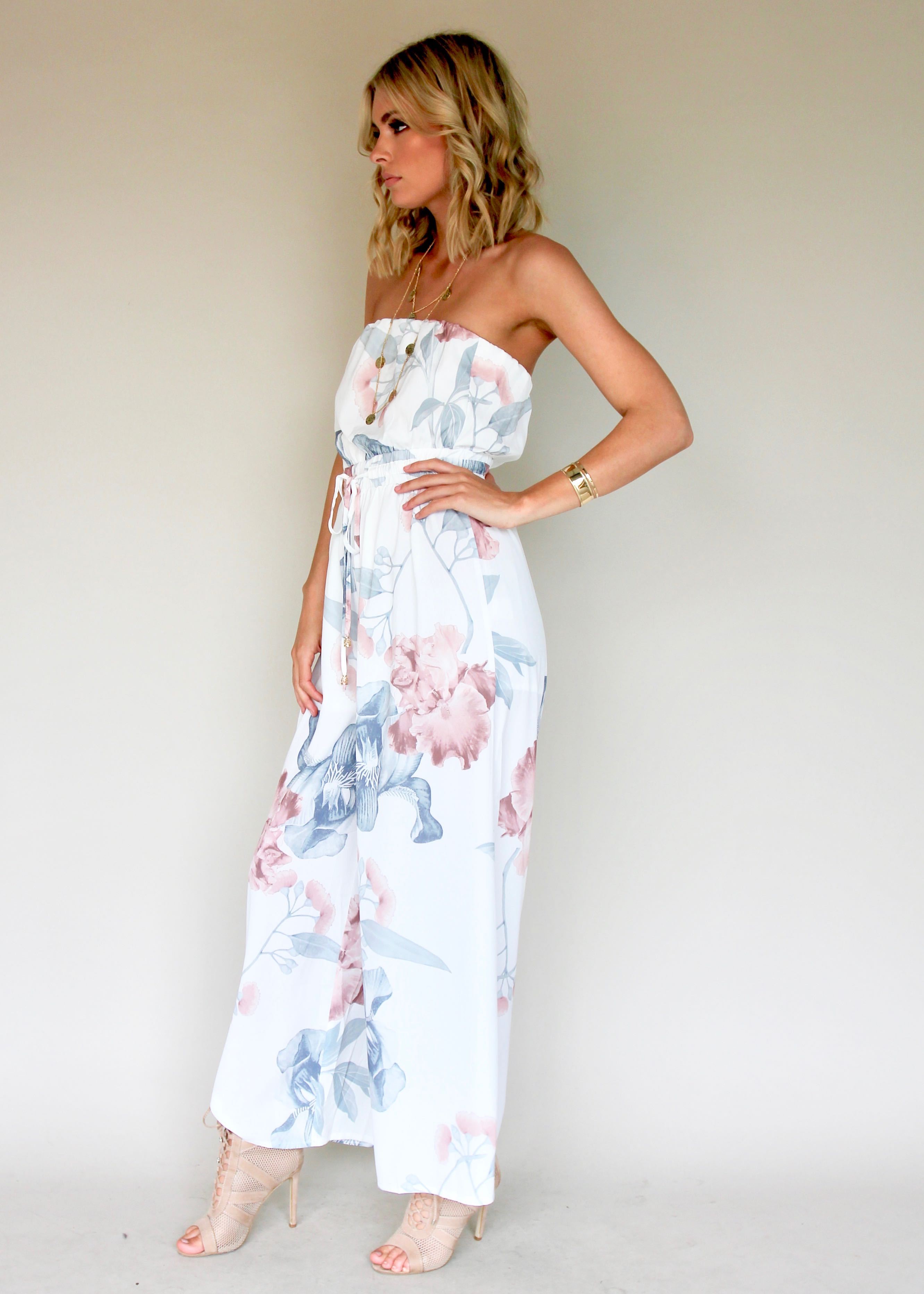 Luminous Love Strapless Pantsuit - Coastal