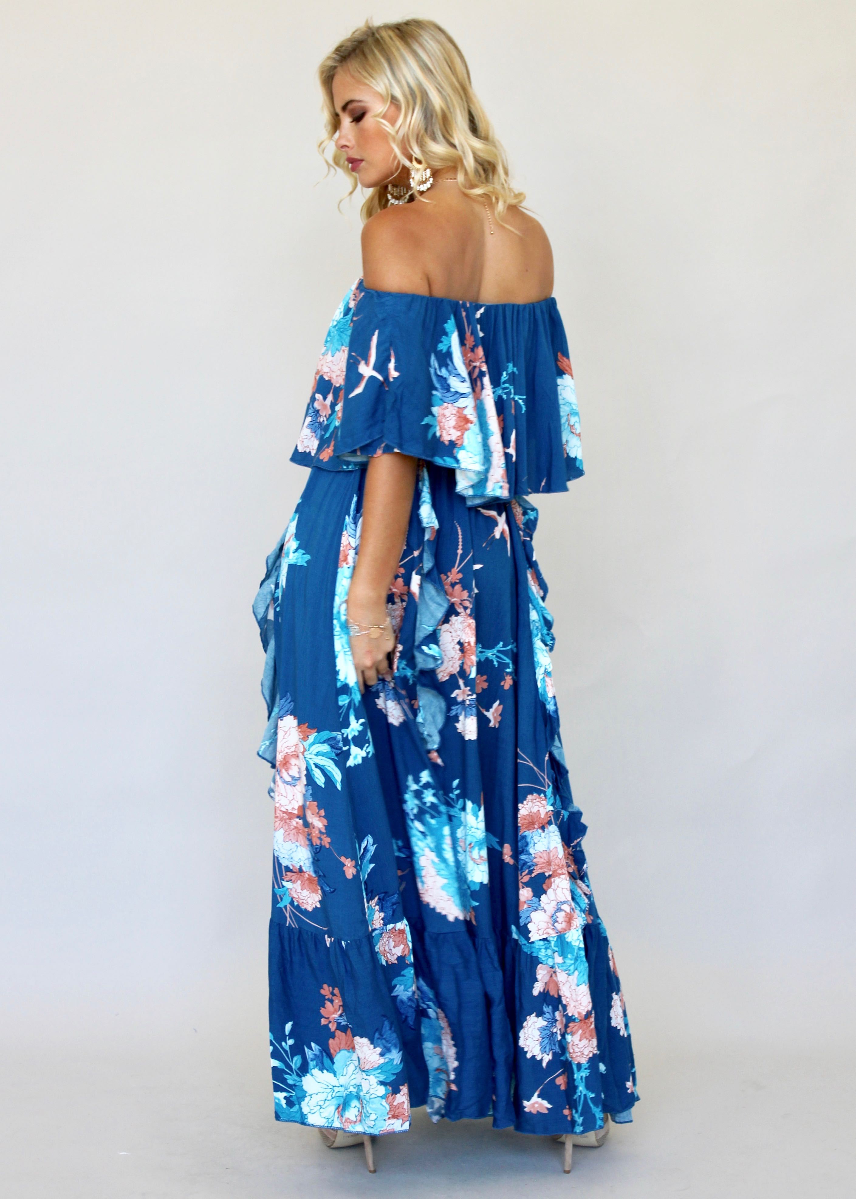 Georgie Off Shoulder Maxi Dress - Carnival