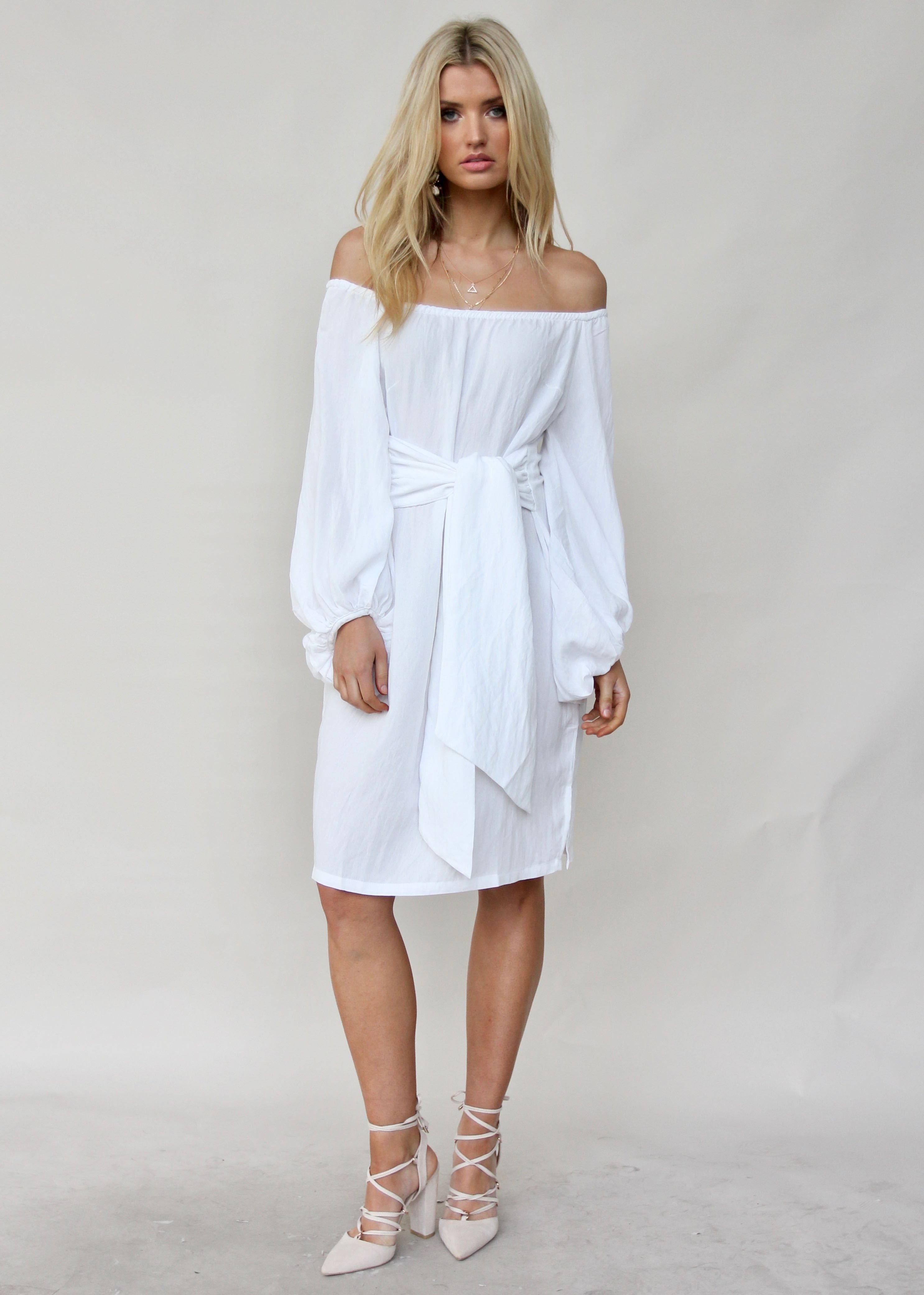 Somerstown Linen Tie Dress - Ivory