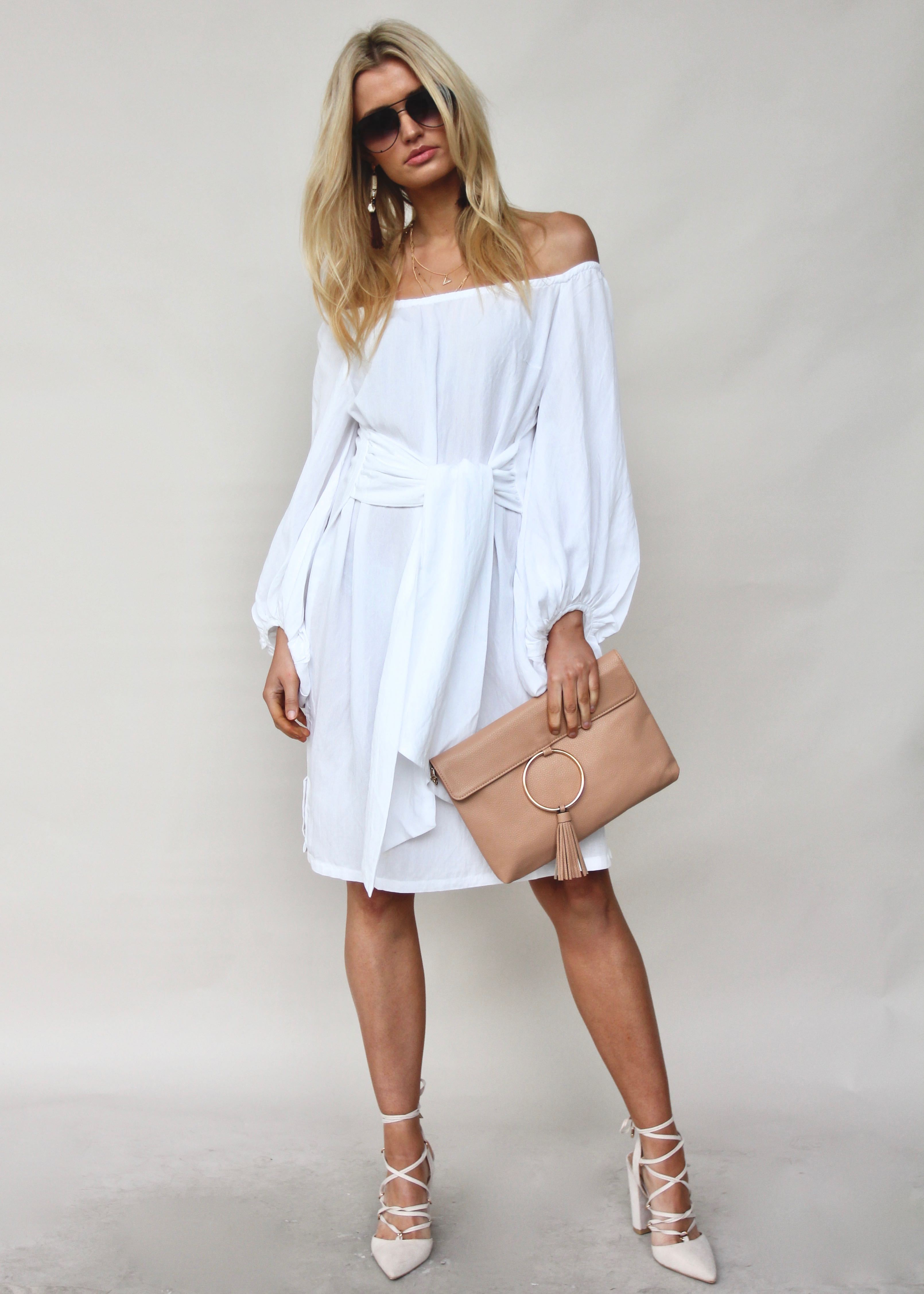 Somerstown Linen Tie Dress - Ivory