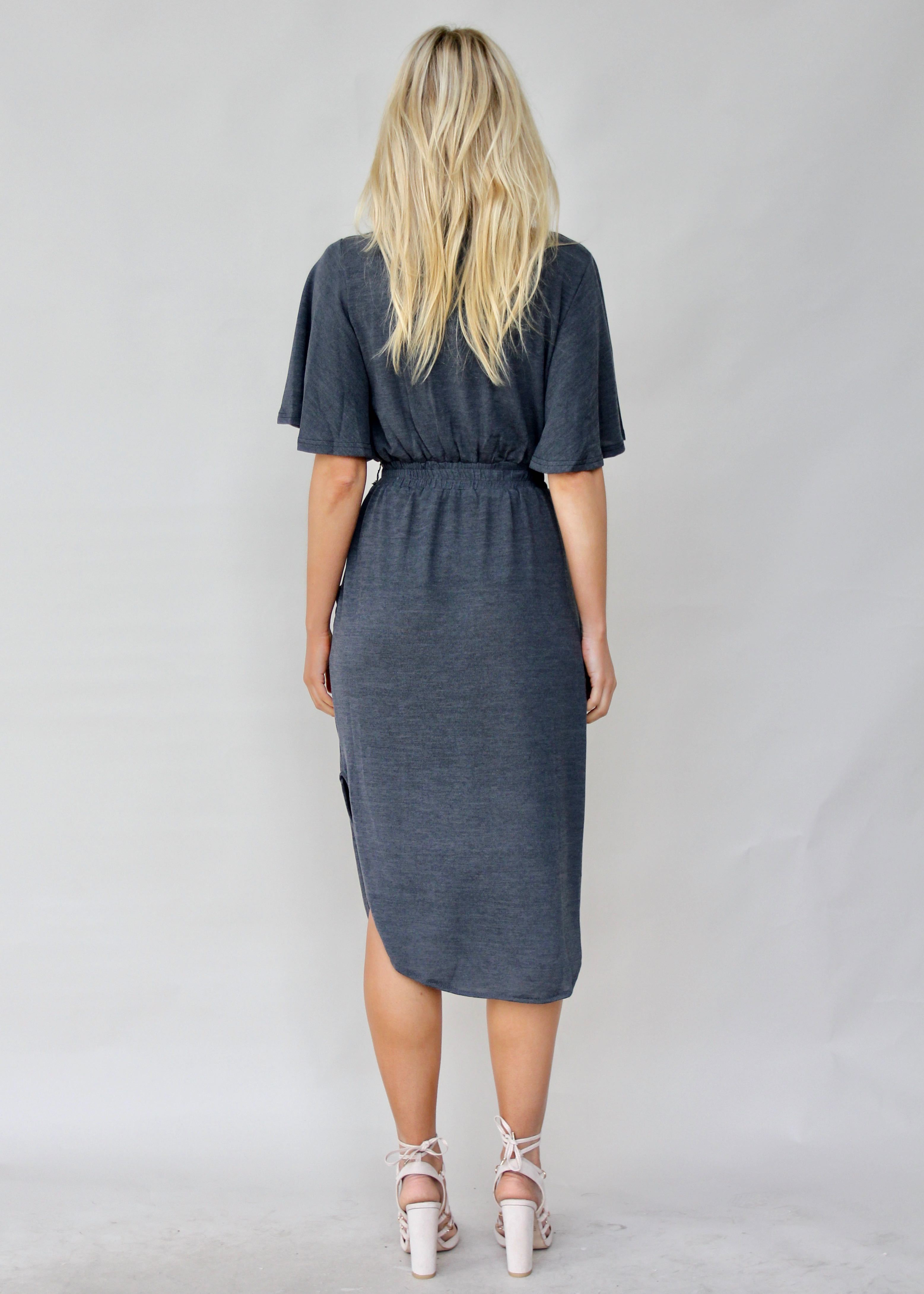 Run & Tell Midi Dress - Charcoal