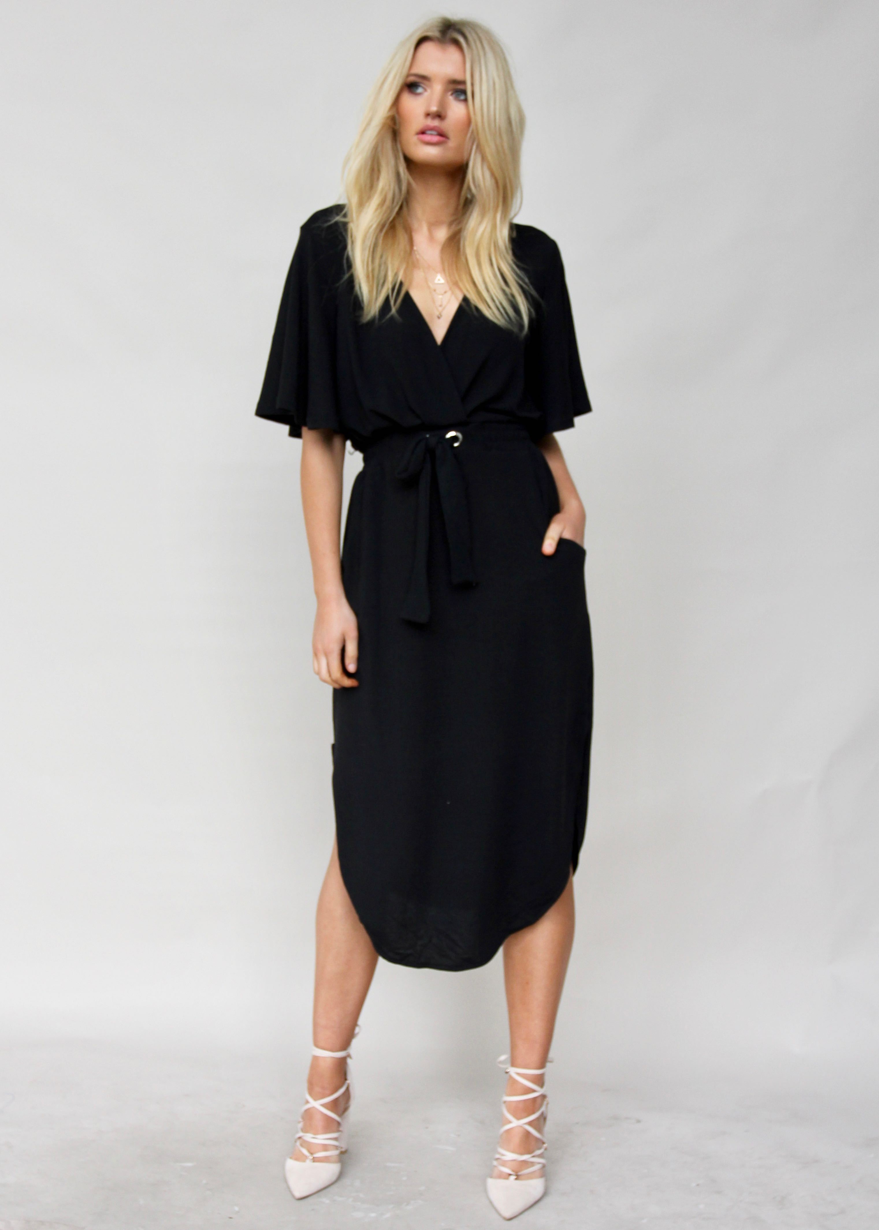 Run & Tell Midi Dress - Black