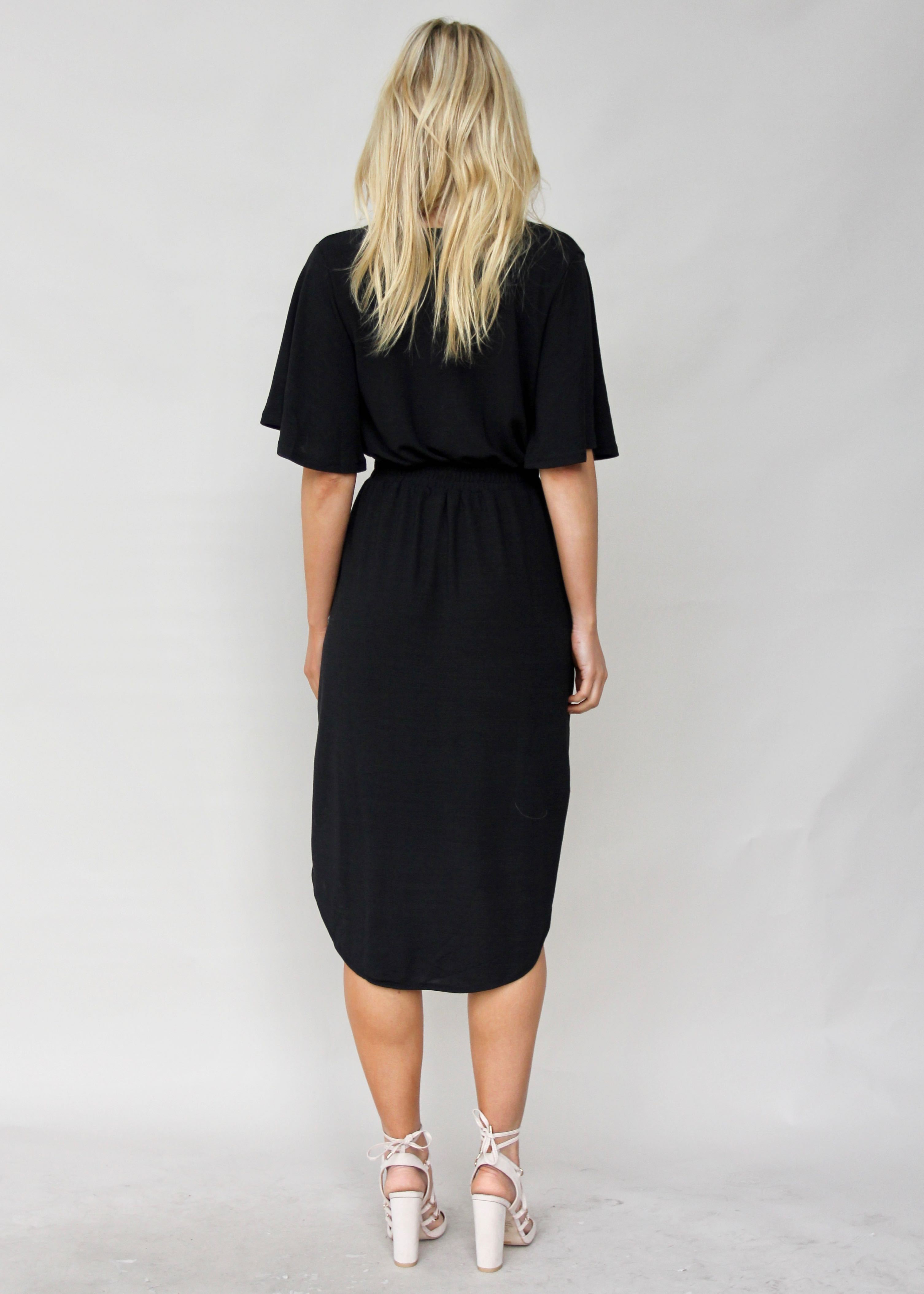 Run & Tell Midi Dress - Black