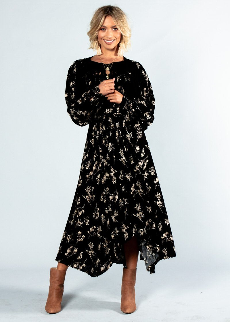 Be My All Fringe Maxi Dress - Black