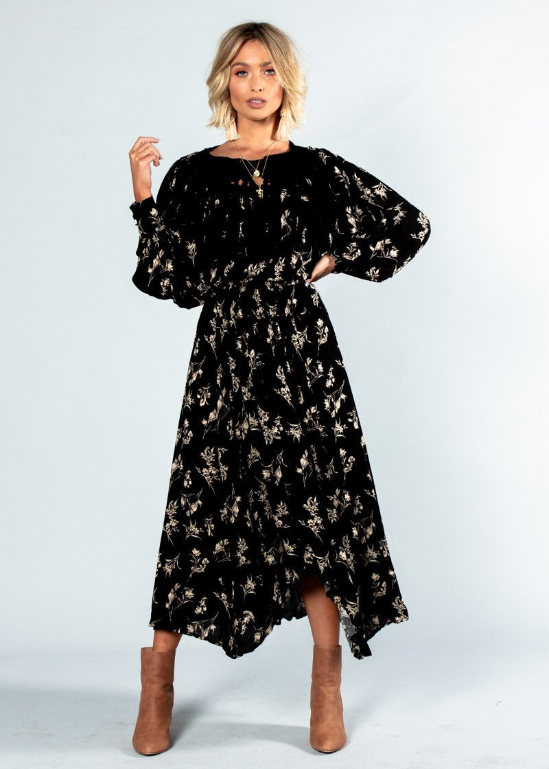 Be My All Fringe Maxi Dress - Black