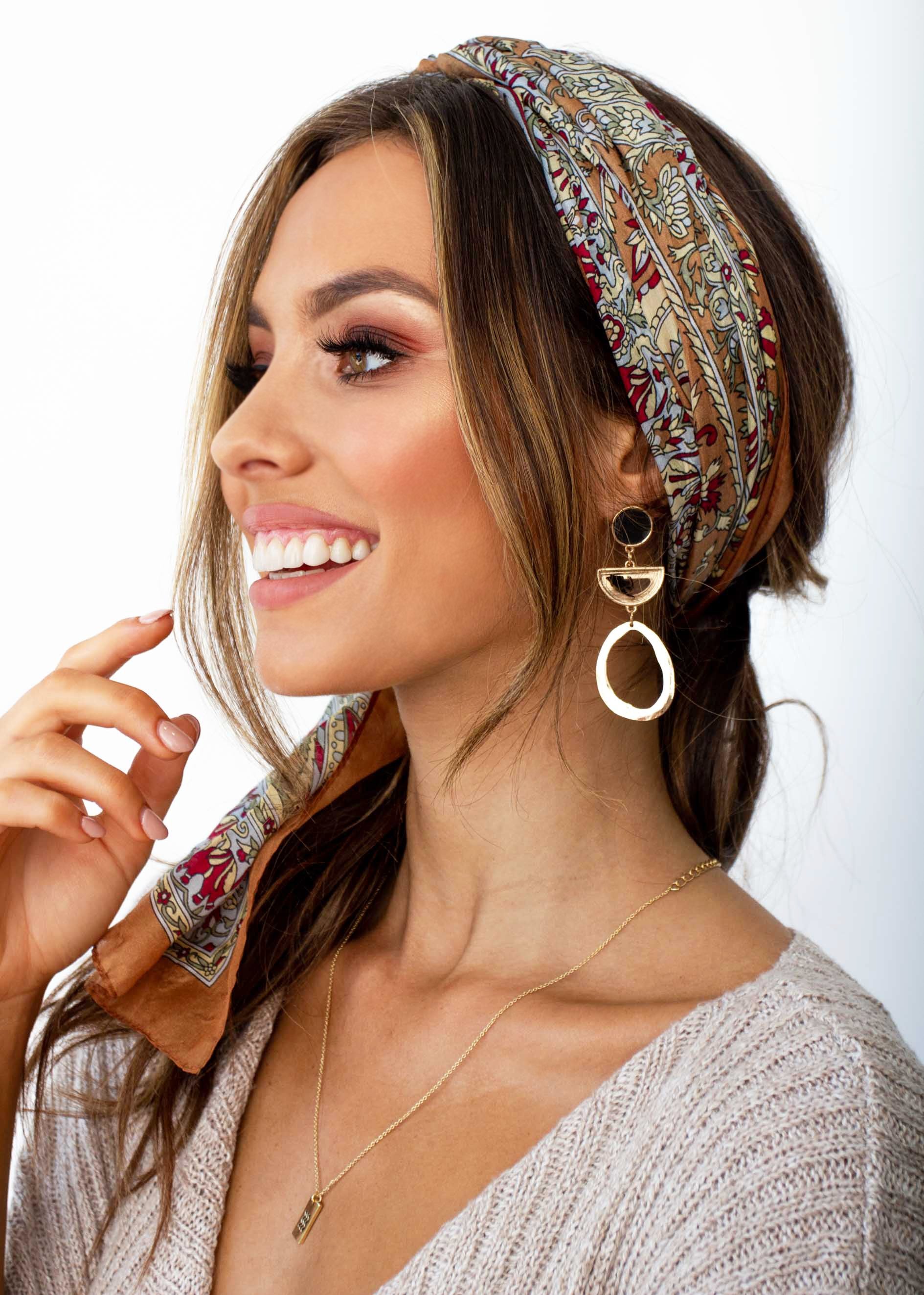 Women's Sambar Silk Scarf - Gold