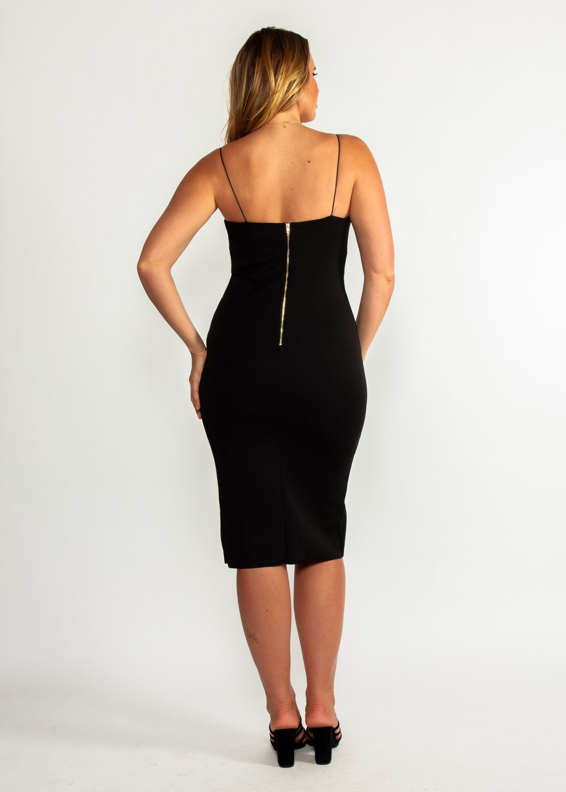 Change Your Mind Midi Dress - Black