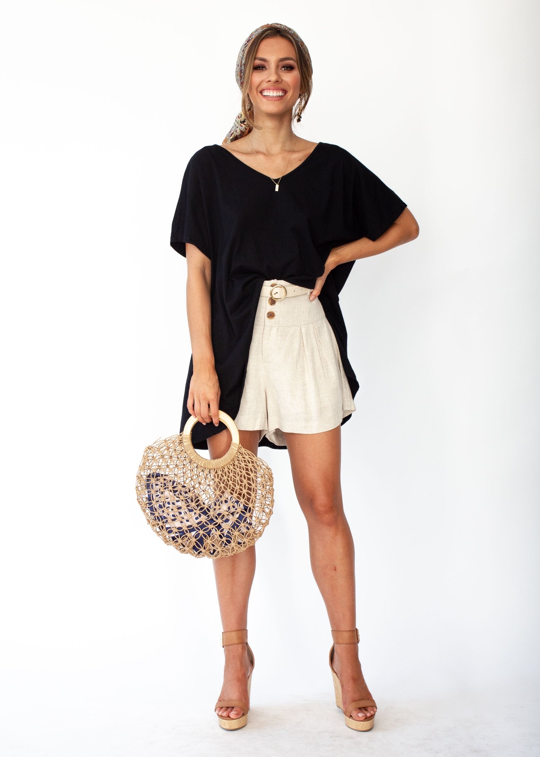 Hailey Hi-Lo Tee - Black