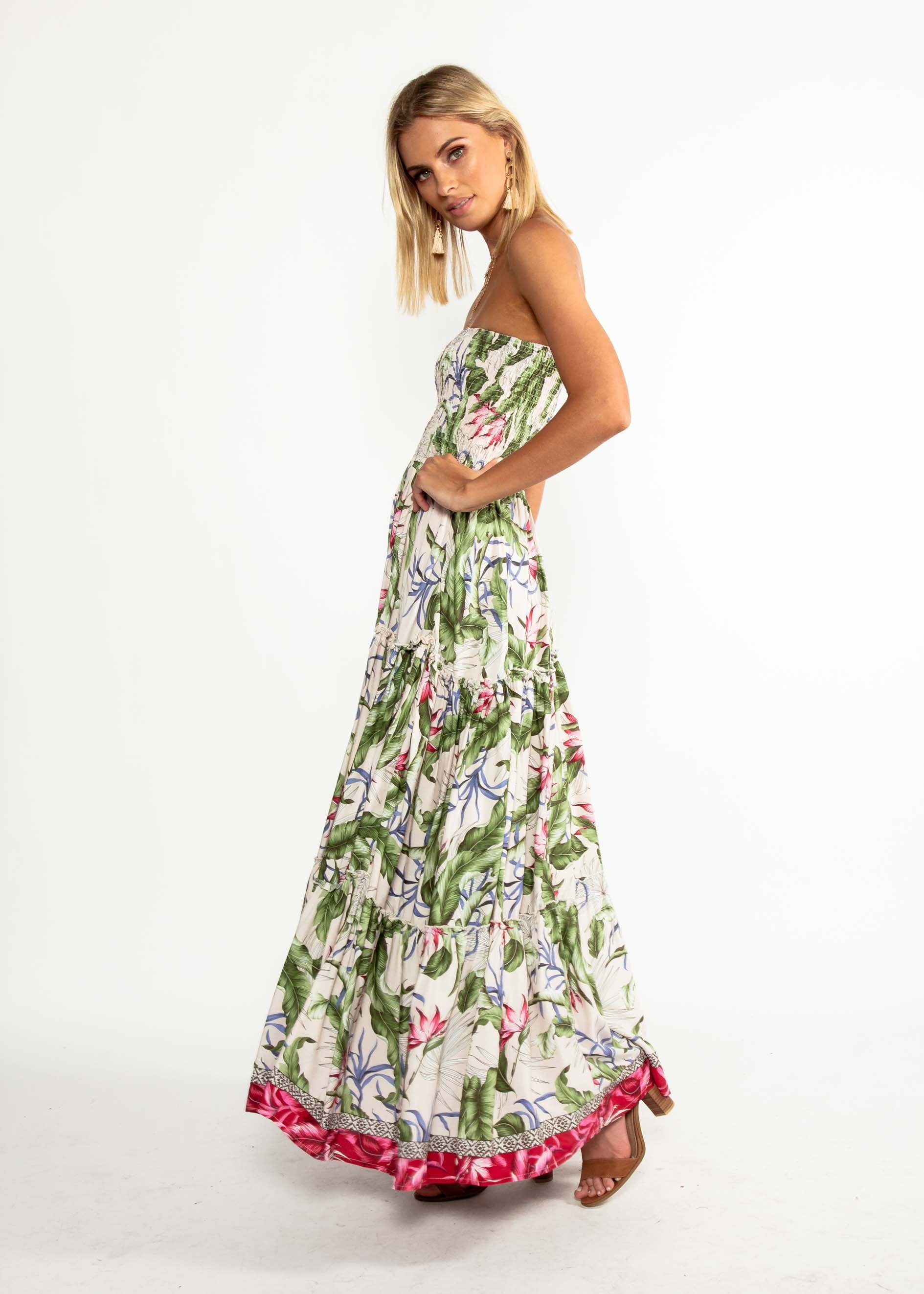Salsa Strapless Maxi Dress - Rosa