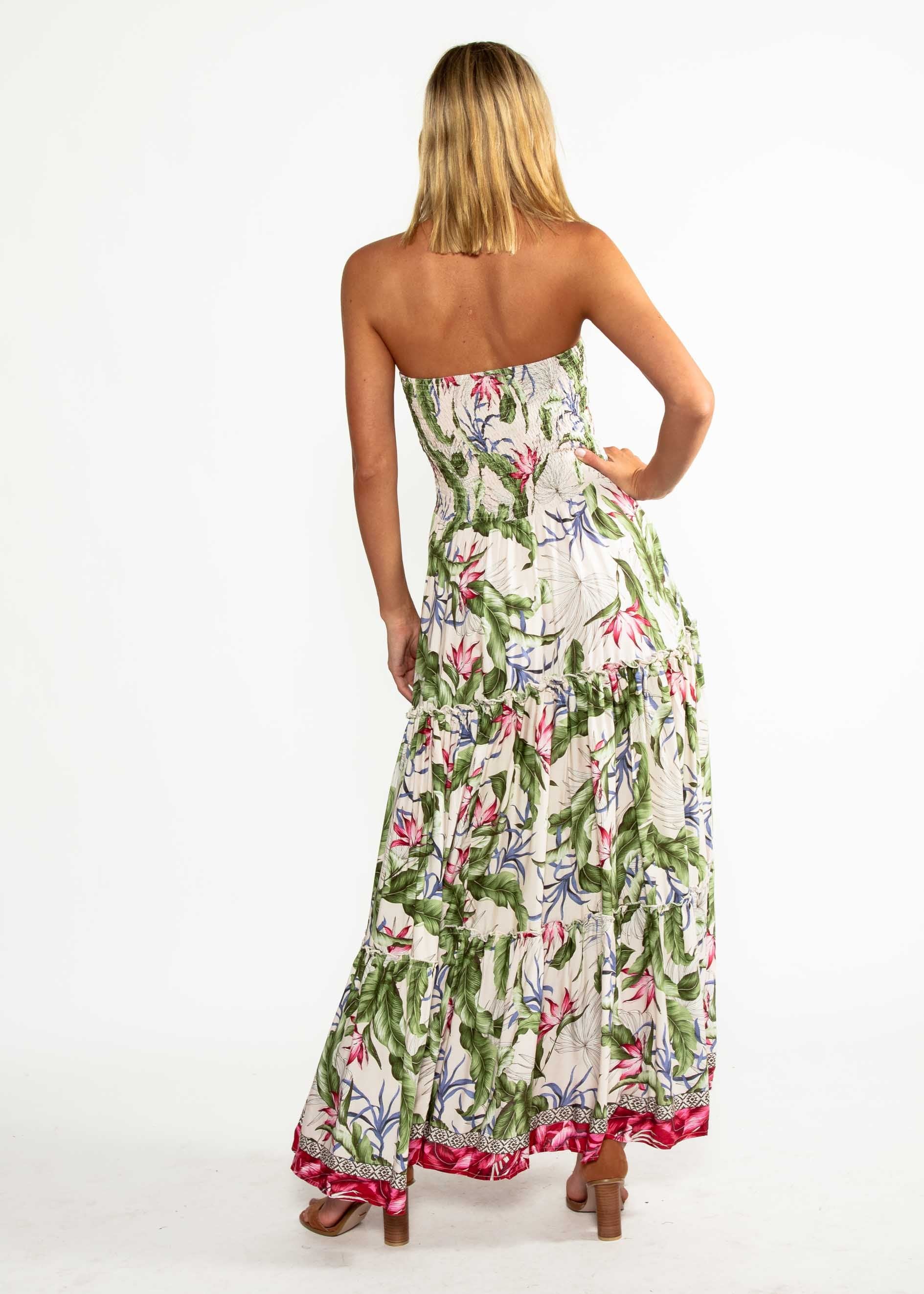 Salsa Strapless Maxi Dress - Rosa