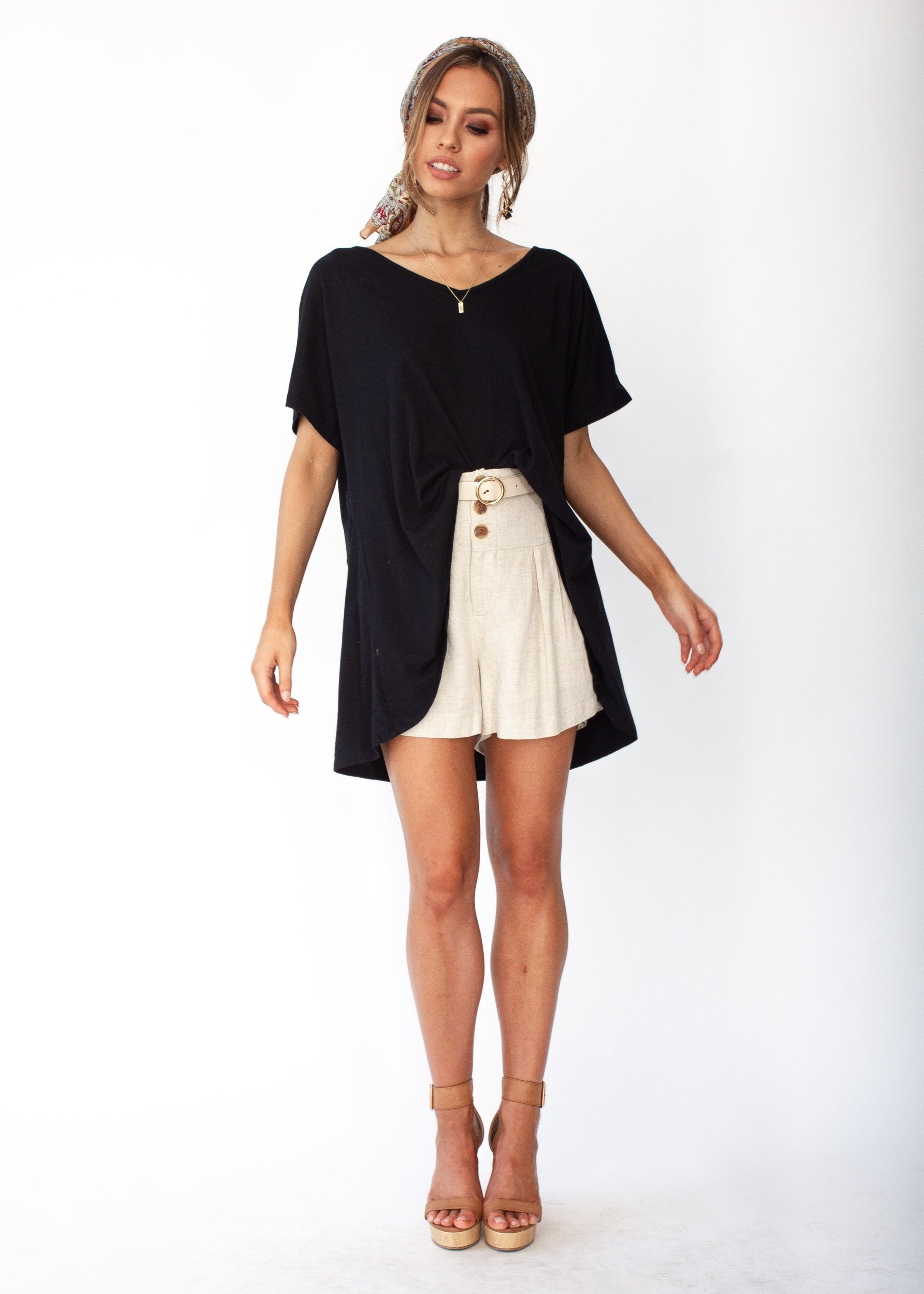 Hailey Hi-Lo Tee - Black