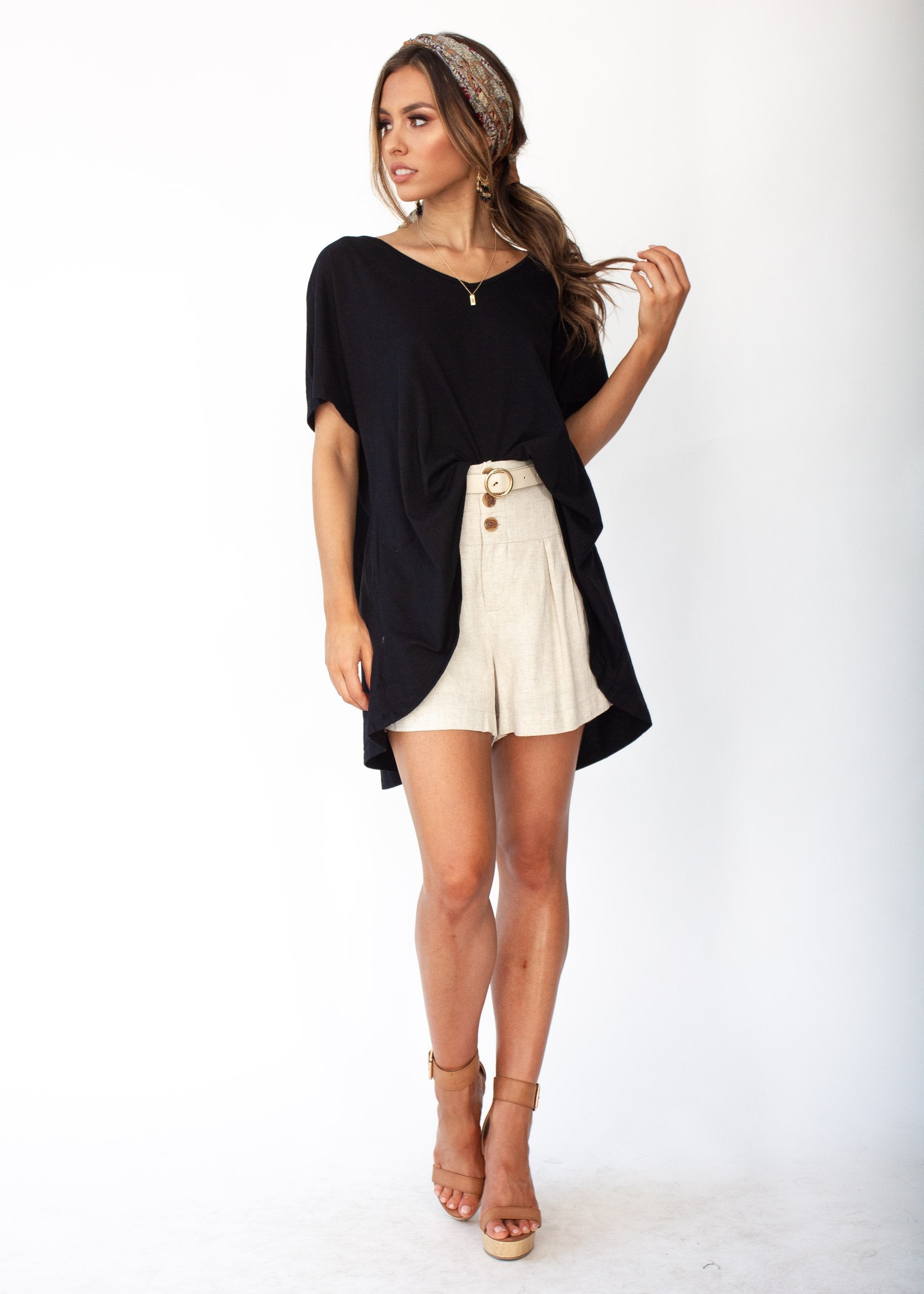 Women's Hailey Hi-Lo Tee - Black