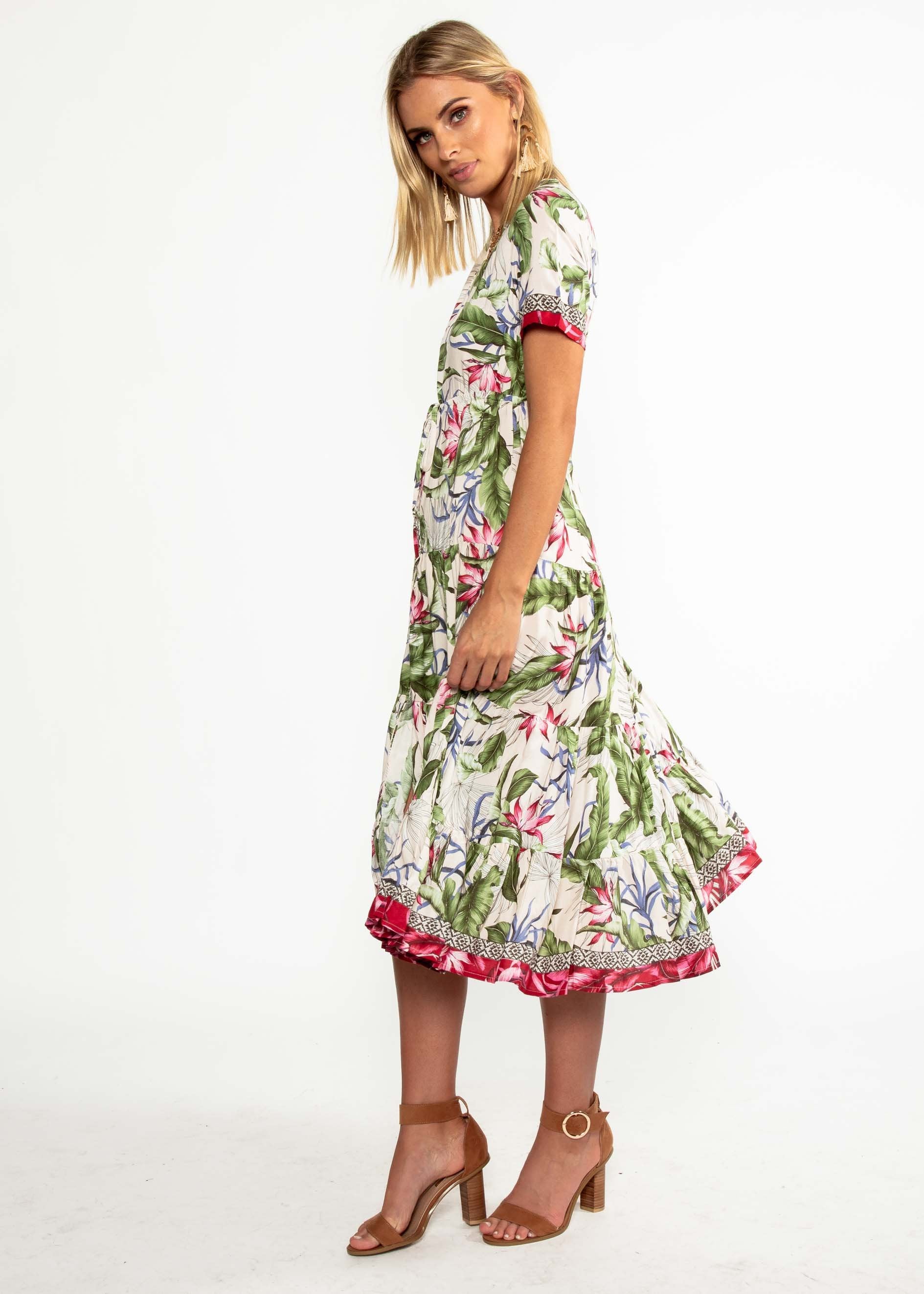 Malia Midi Dress - Rosa