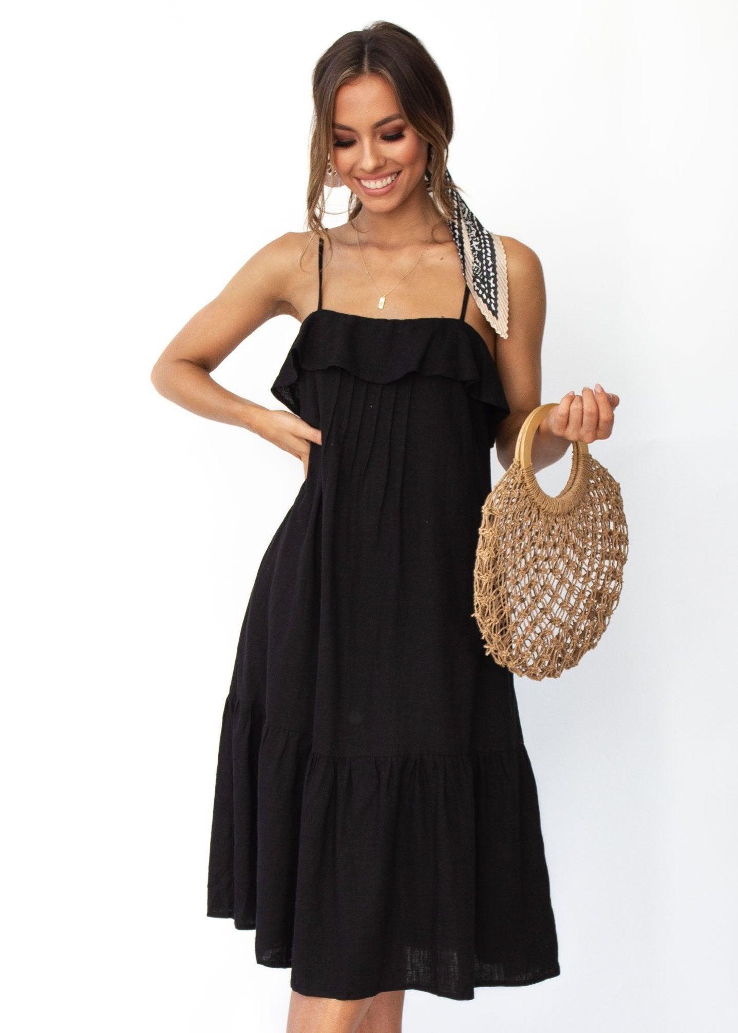 Women's Head In The Clouds Midi Dress - Black