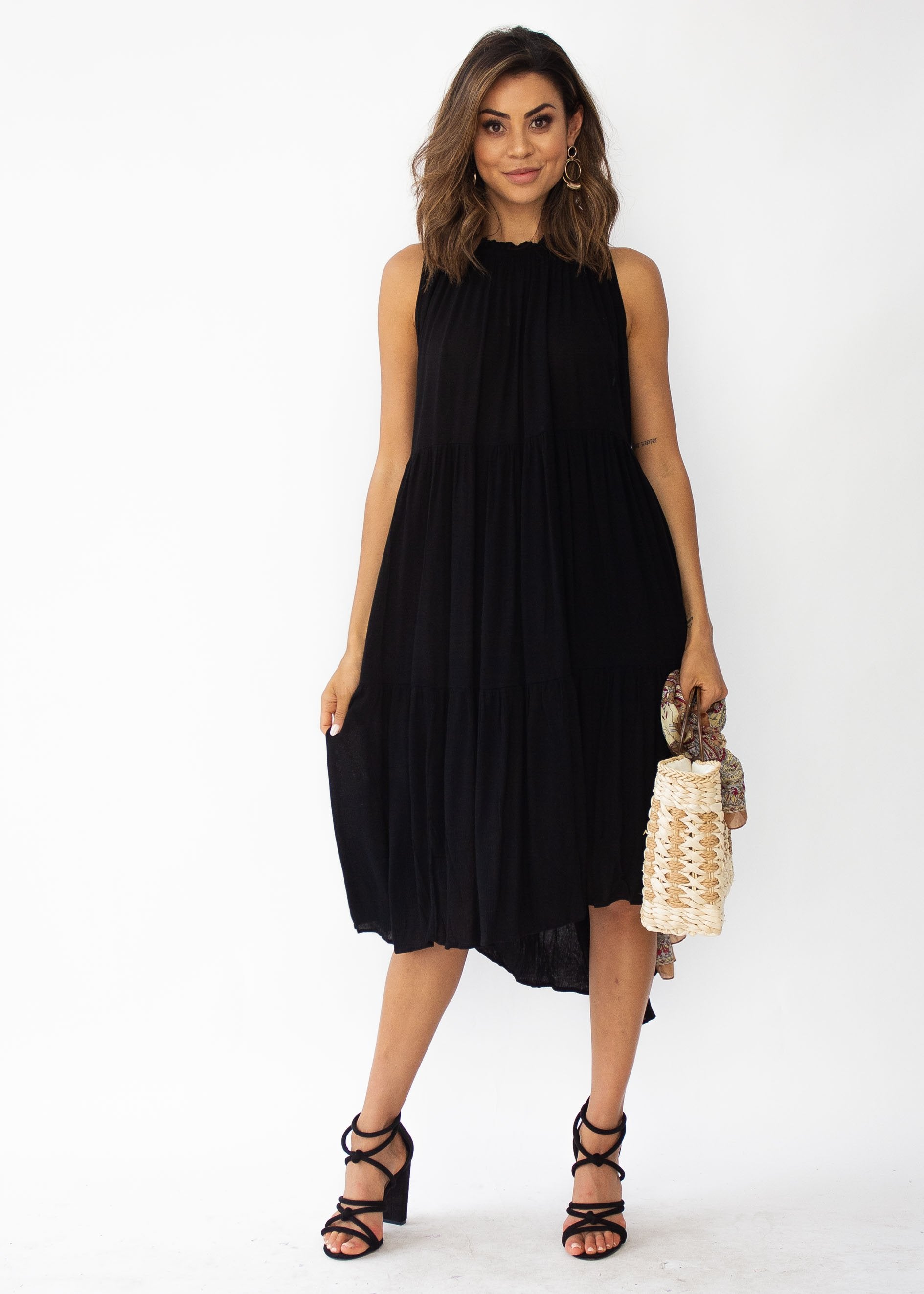 Everia Midi Dress - Black