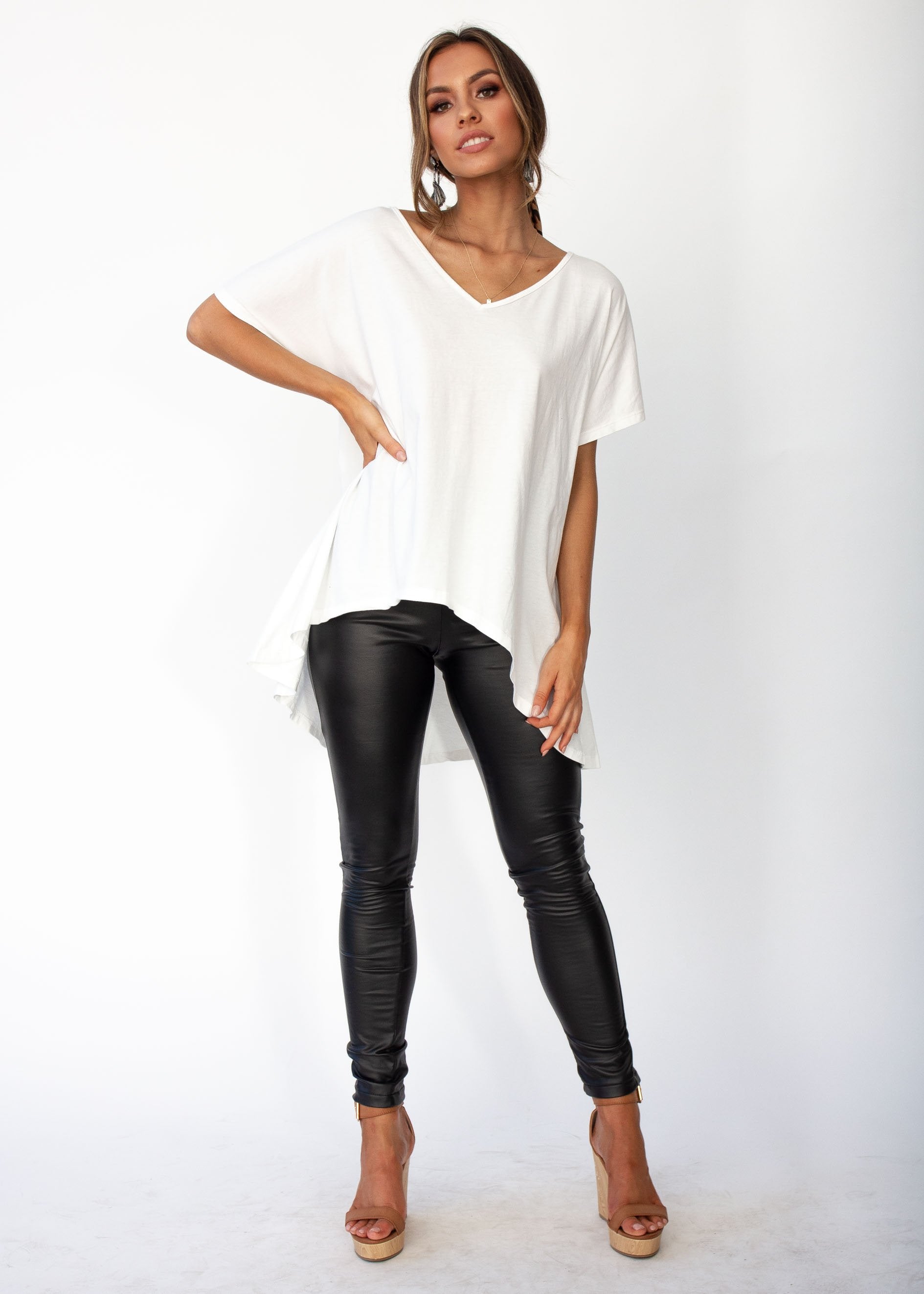 Celeste Leather Look Pants - Black