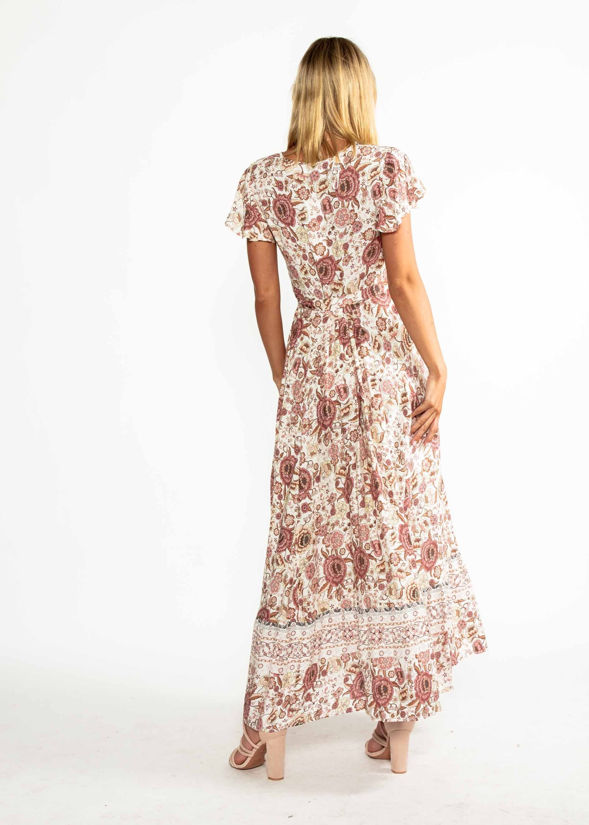 Mackenzie Wrap Maxi Dress - Vintage Rose