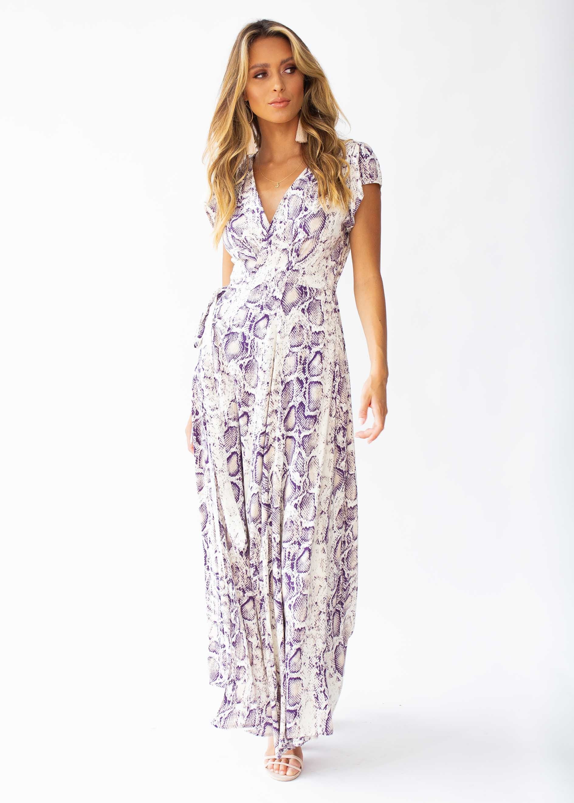 That Thing Wrap Maxi Dress - Snake