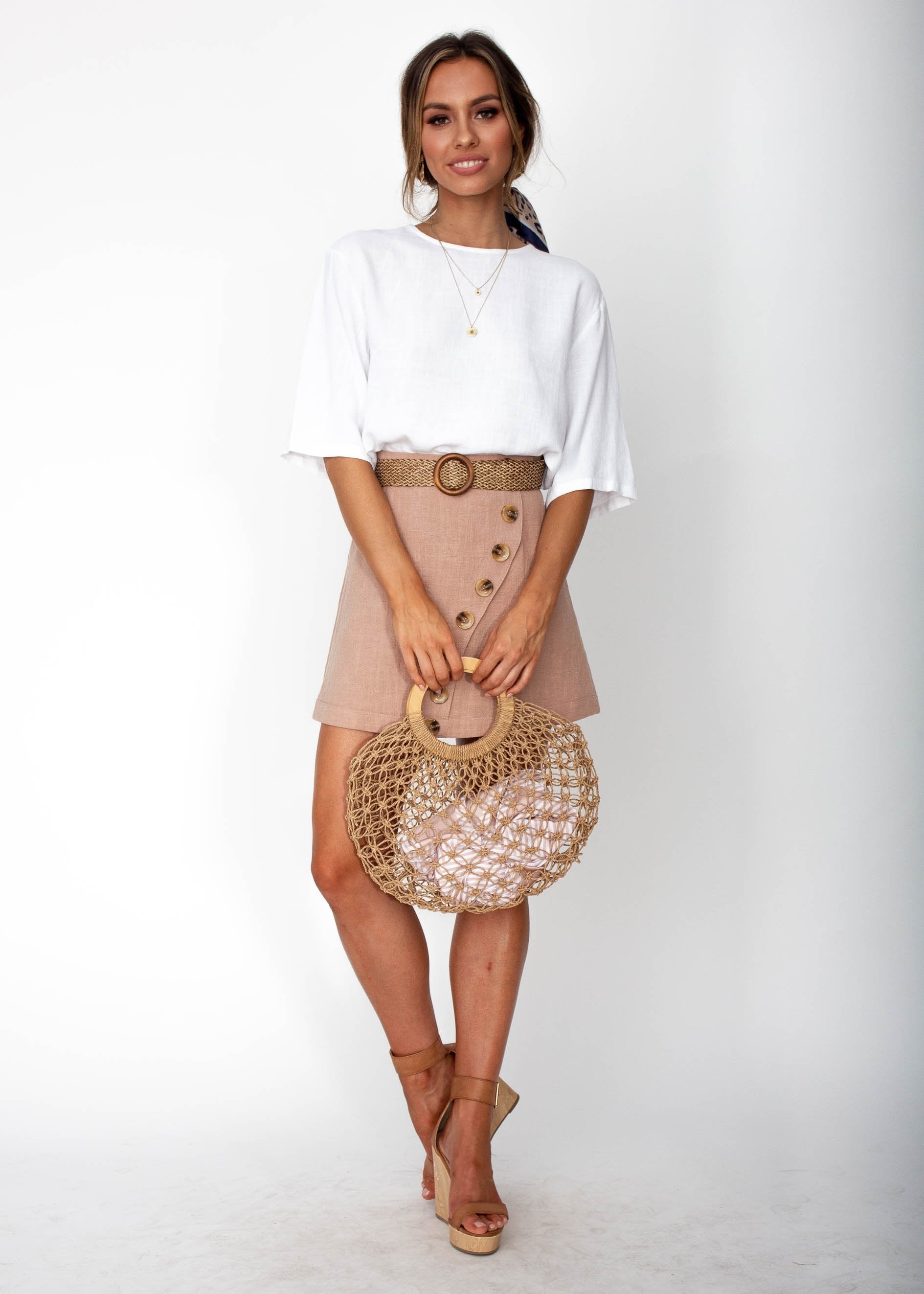 Simple Touch Linen Blouse - White