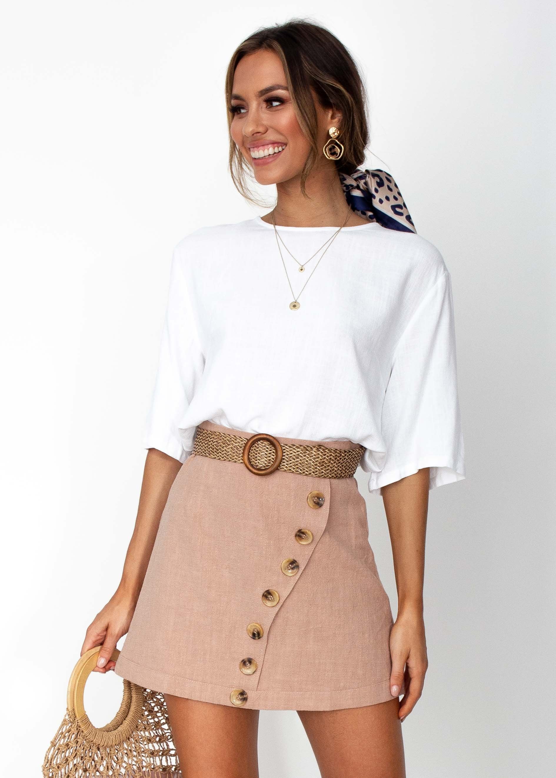 Women's Simple Touch Linen Blouse - White