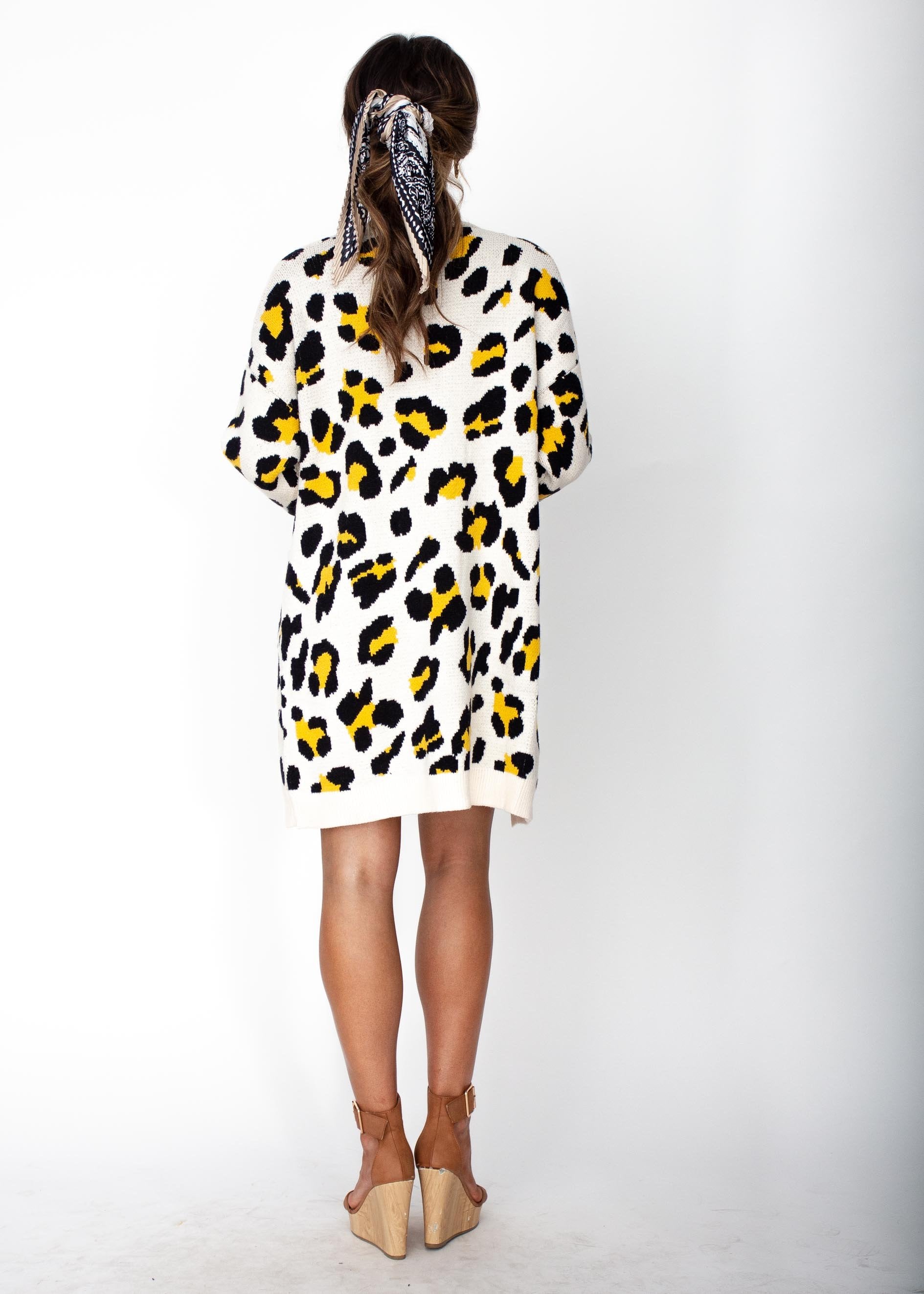 Cloud Dancer Cardi - Cream Leopard