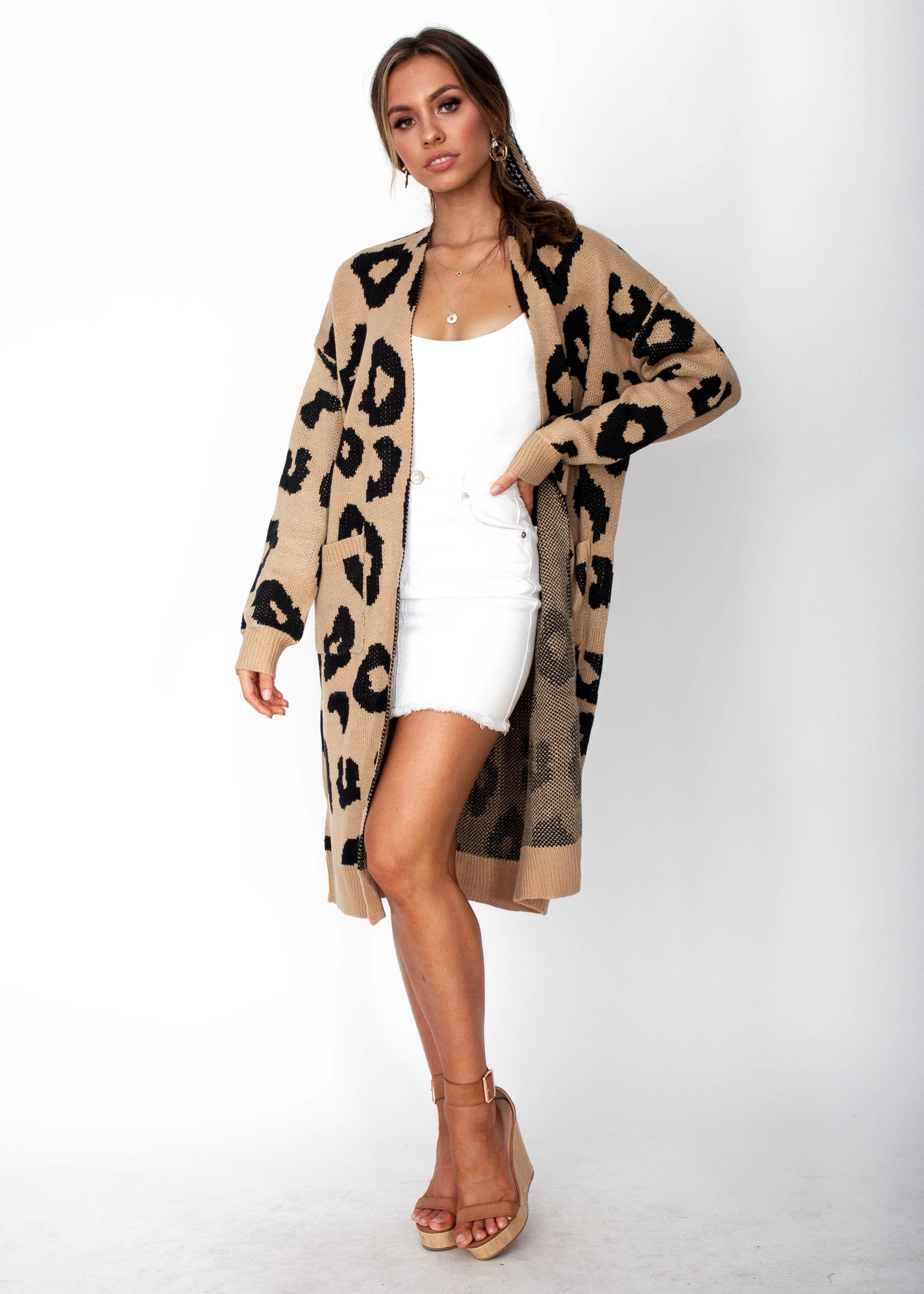 Only A Moment Cardi - Mocha Leopard