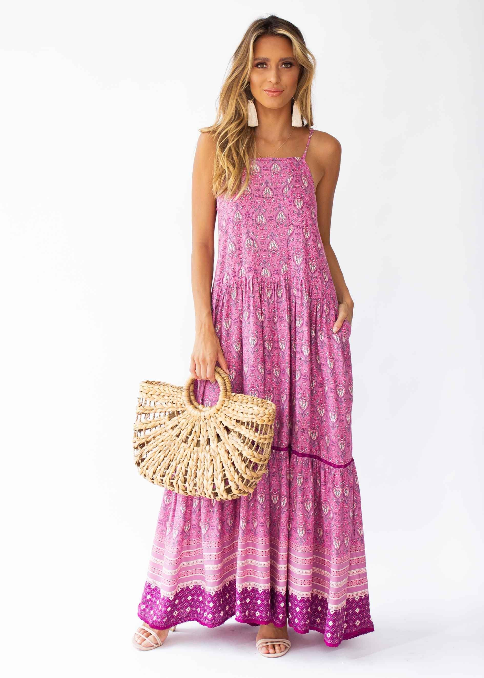 Amira Maxi Dress - Purple Paisley