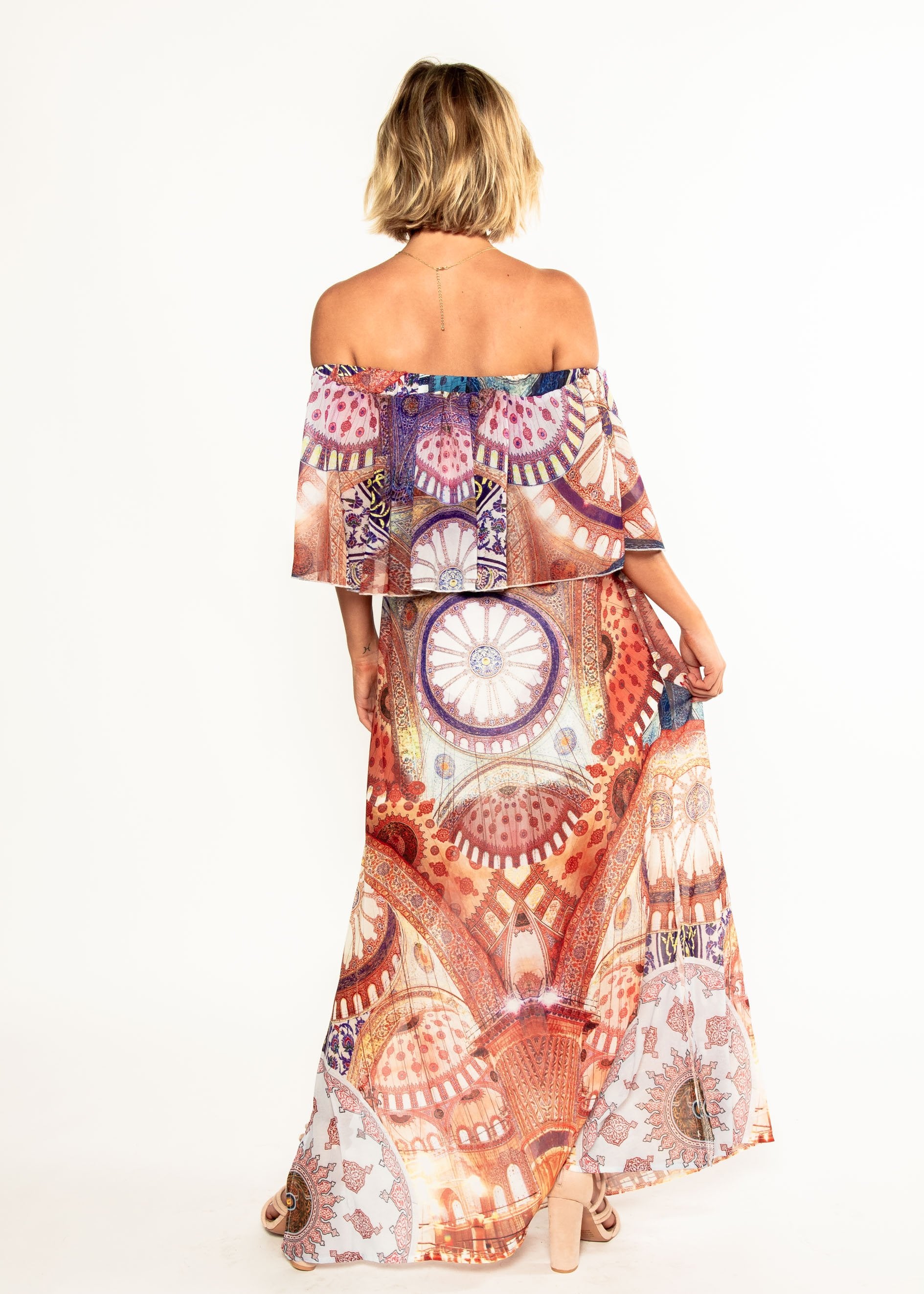 Night Sky Off Shoulder Dress - Royal Amethyst