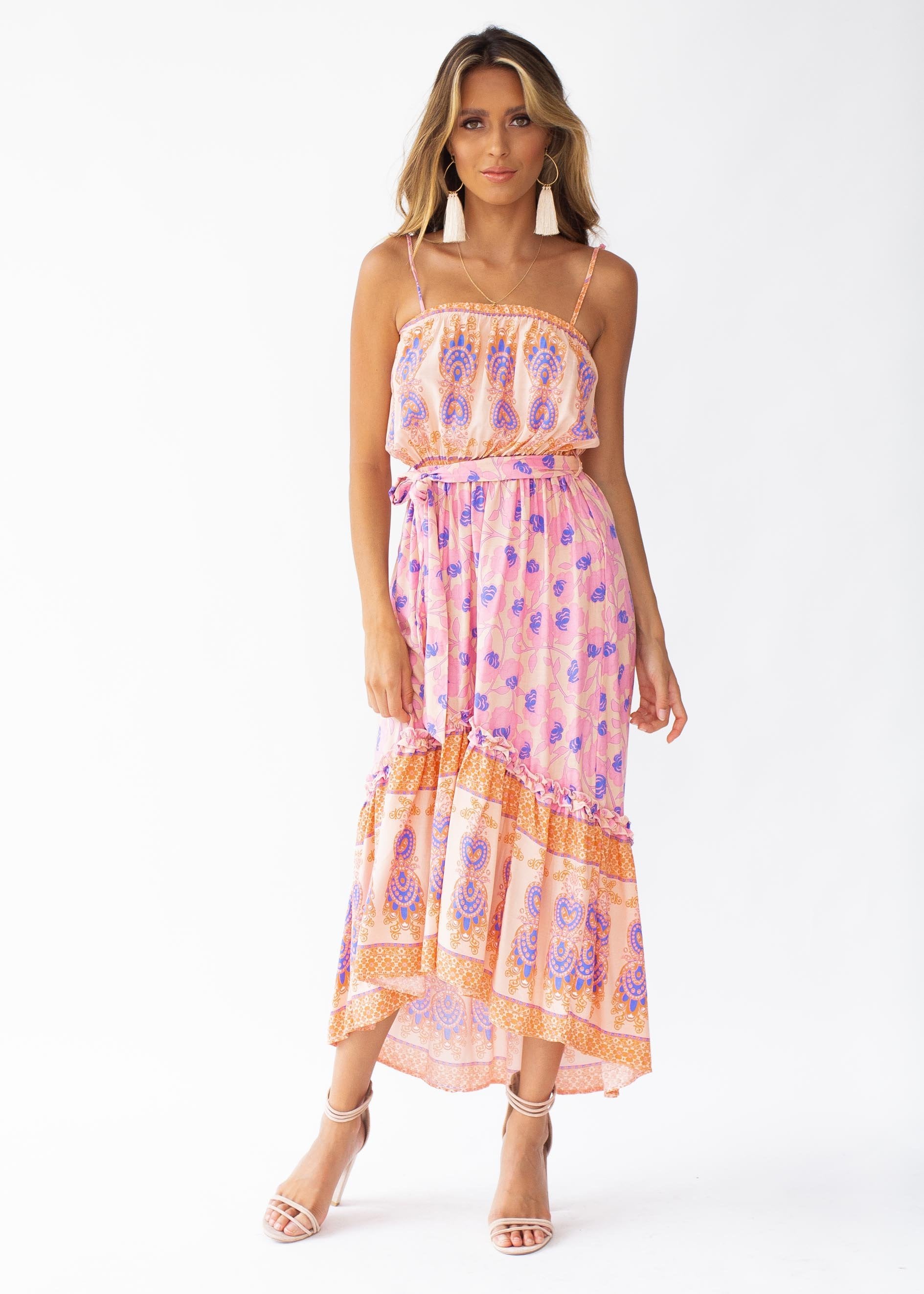 Nathalia Hi-Lo Midi Dress - Malibu