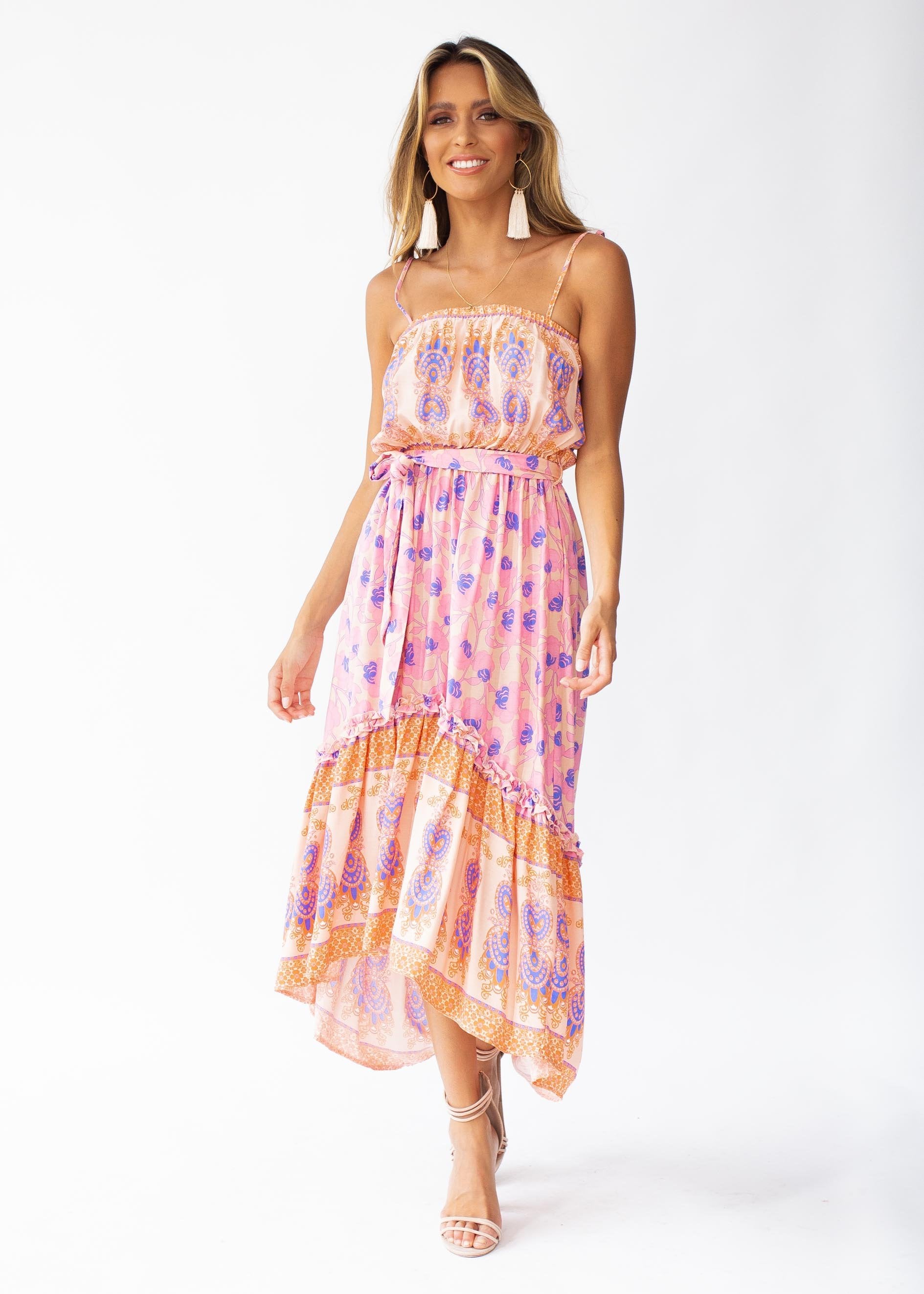 Nathalia Hi-Lo Midi Dress - Malibu