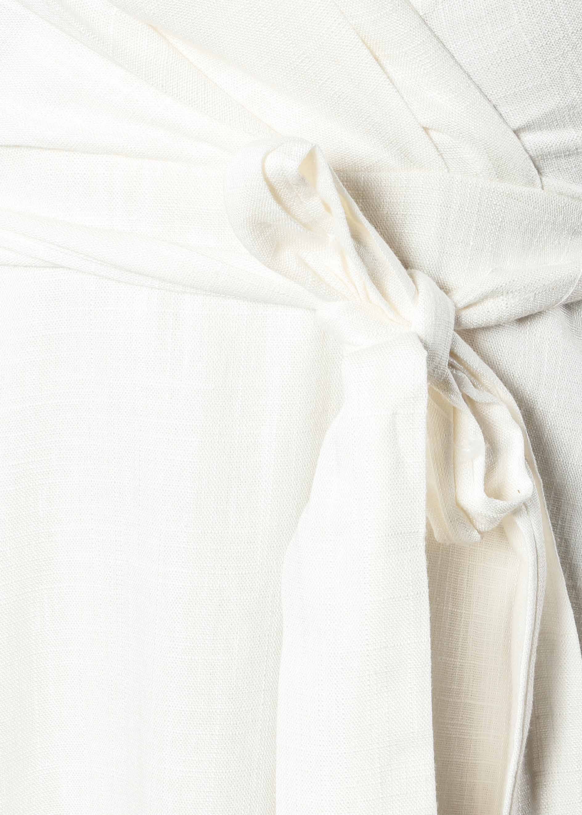 Voyage Linen Midi Dress w/ Tie - White