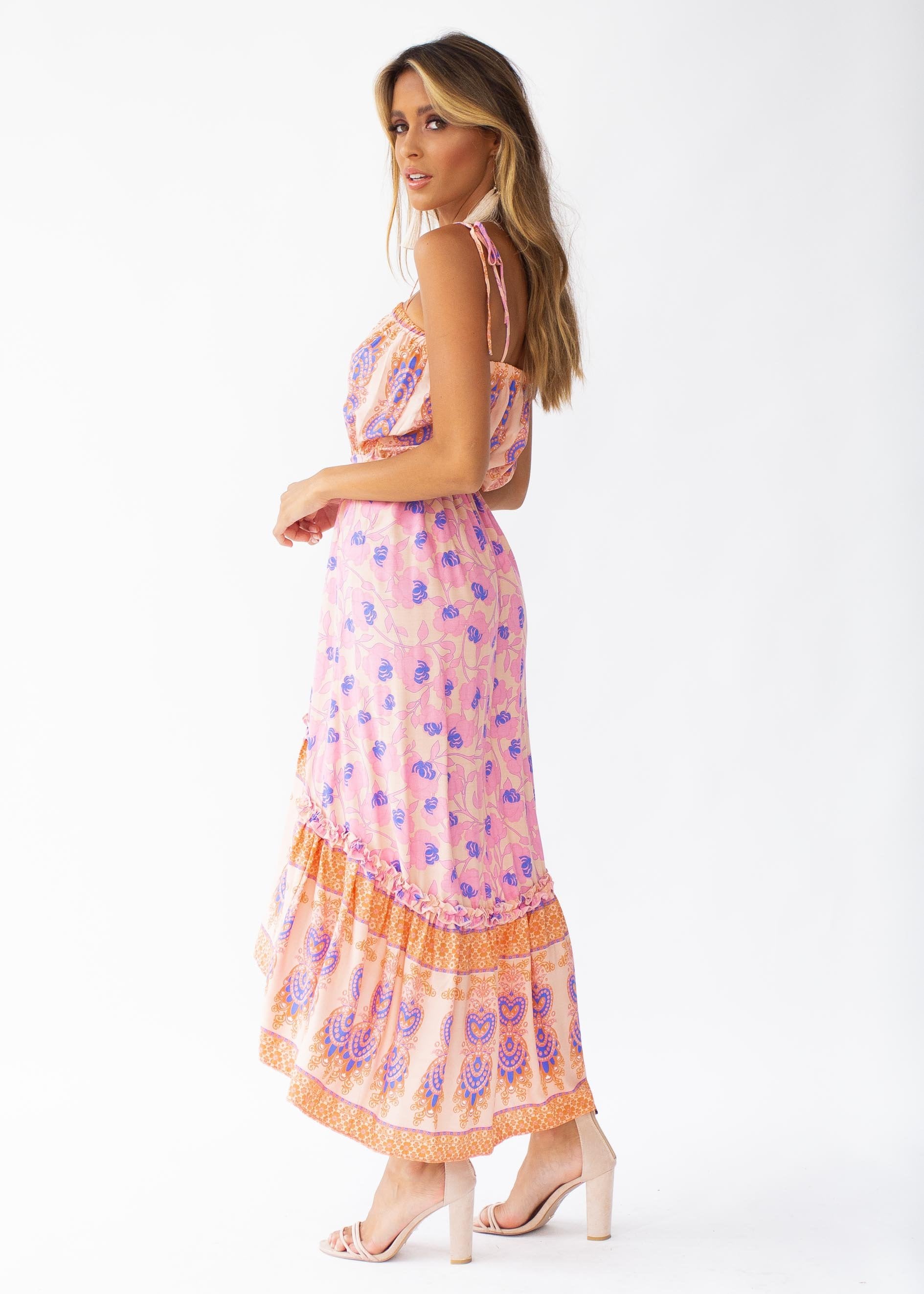 Nathalia Hi-Lo Midi Dress - Malibu